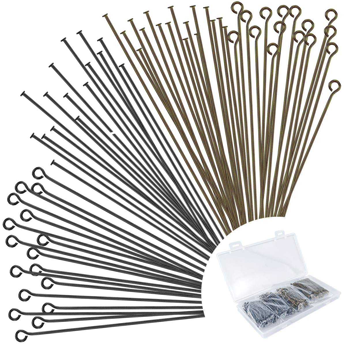 Amazon.com: 600 Pieces 2 Inch Flat Head Pins Eye Pins for Jewelry ...