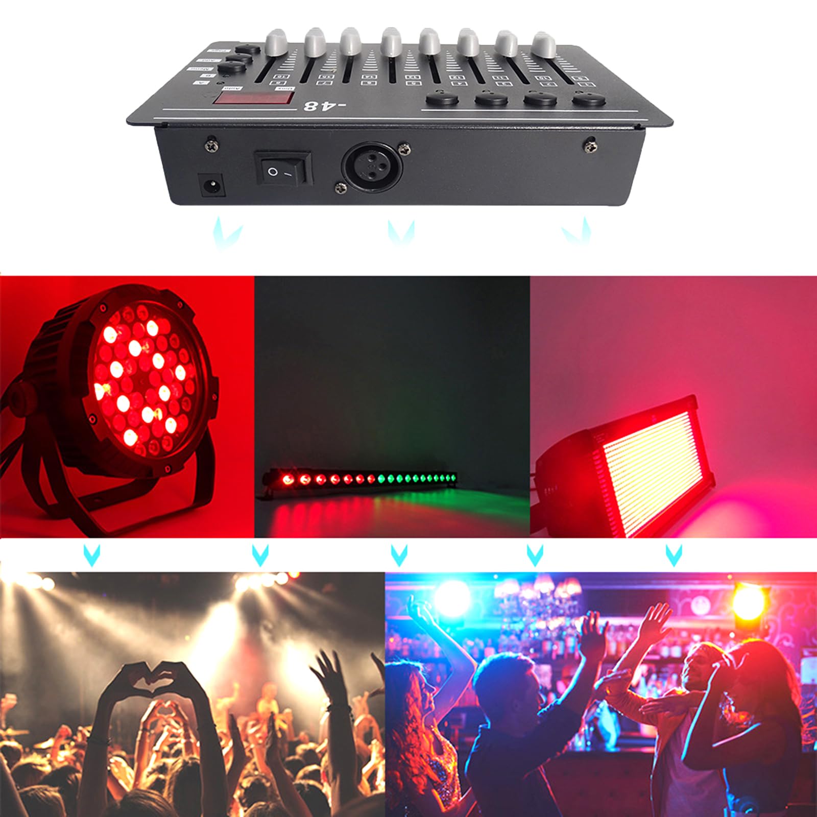 Amazon | Dmx512照明コントローラー3pin 2wバンドおよびイベント 