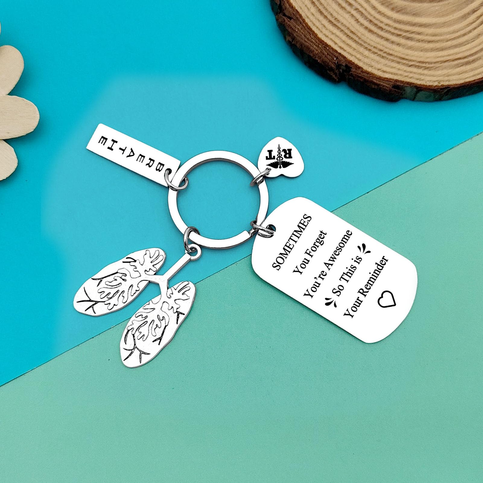 Dabihu Respiratory Therapist Gift RT Keychain Inspirational Therapist Graduation Gift Radiology Technologist Respiratory Care Week RT Therapy Gifts Coworker Encouragement Keyring