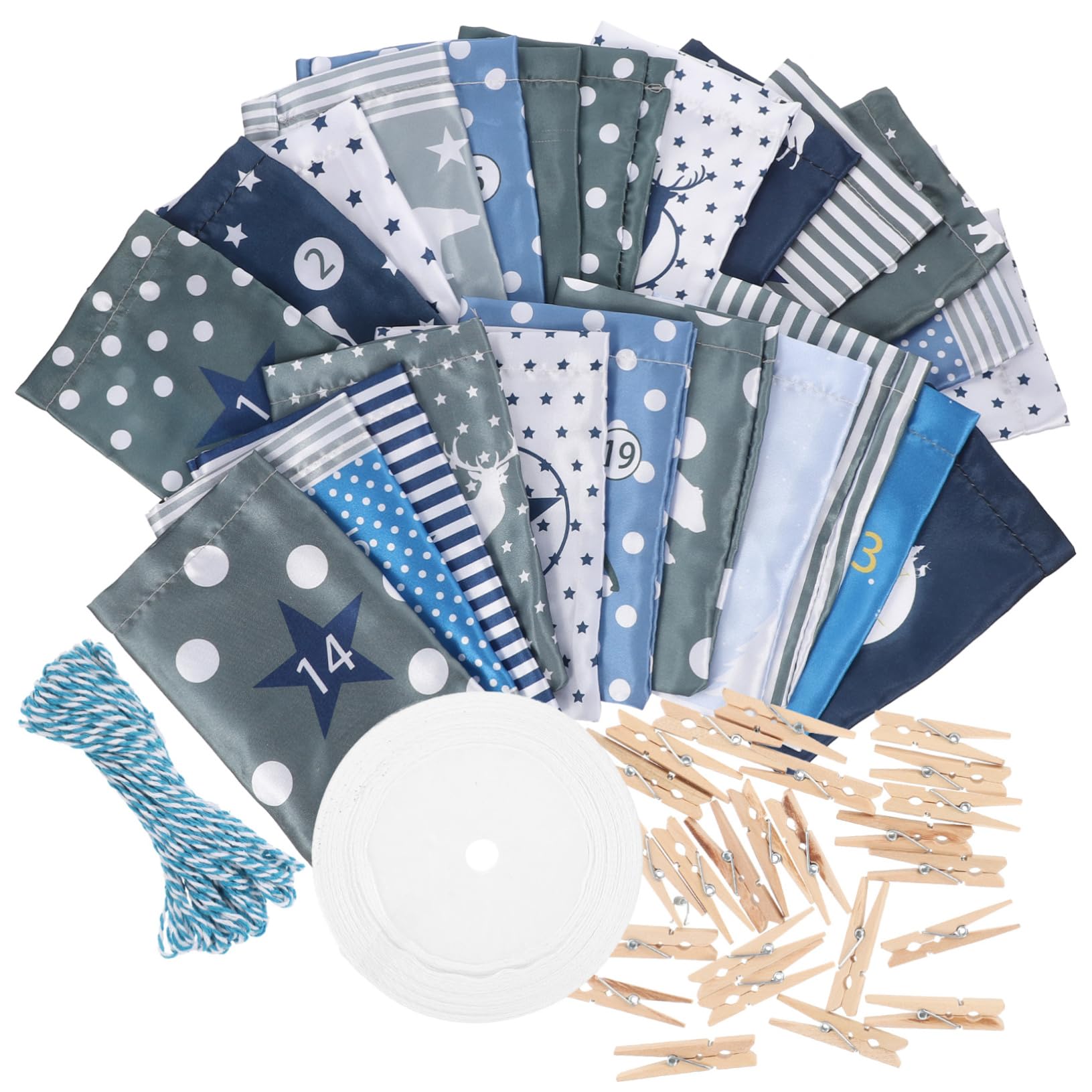 TOPBATHY 4 Juegos de Calendarios de Adviento Navideños Bolsas con Cordón para Dulces Decoración de Pared Única para Navidad Unidades X 4