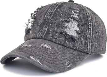 TSSGBL Unstructured Distressed Baseabll Cap Cotton Soft Dad Hat Adjustable Low Profile Headwear Ball Caps for Women Men