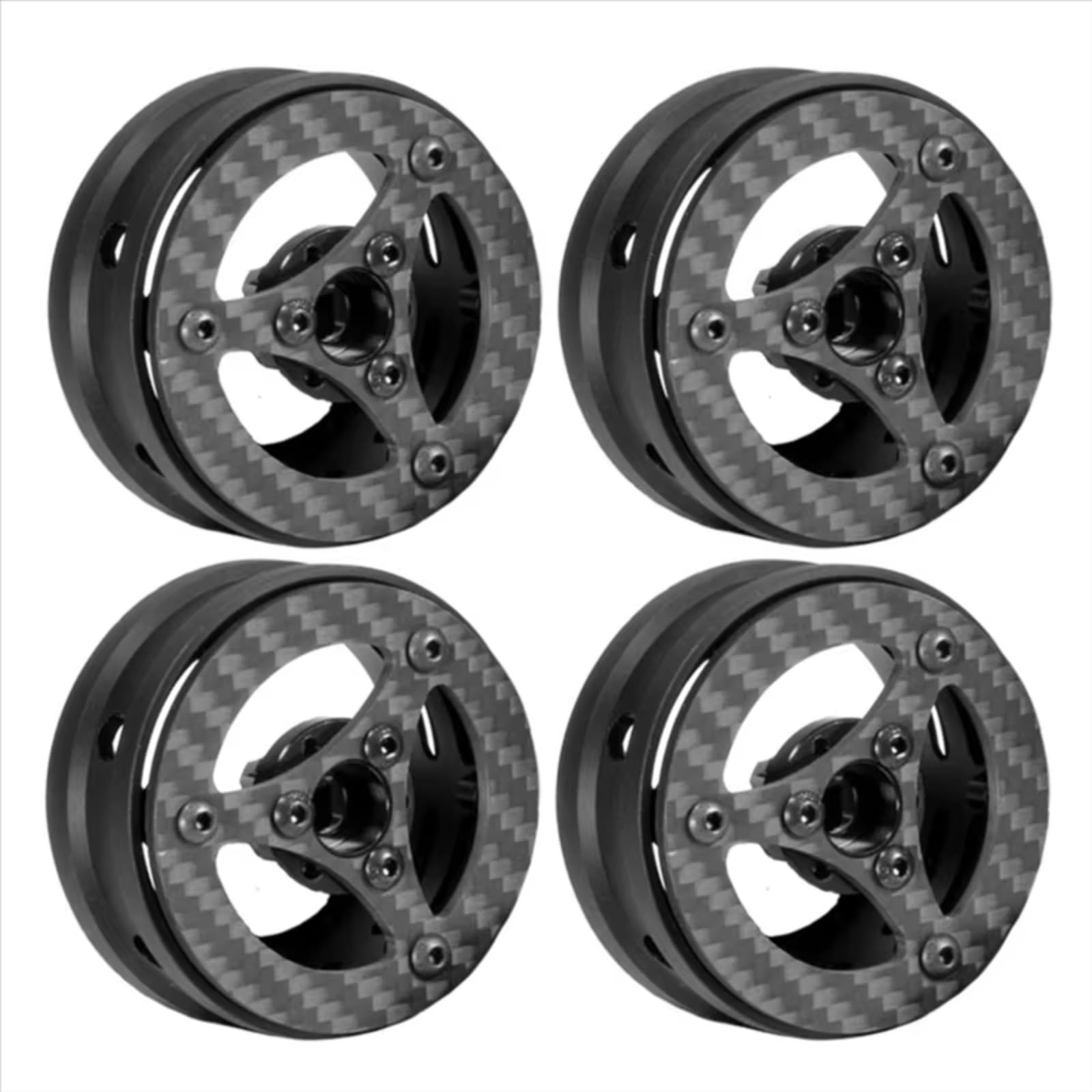 Compatibile Con Axial Per SCX10 Per Traxxas Per TRX4 1/10 RC Crawler Ricambi Auto Accessori In Fibra Di Carbonio 1.9 Pollici Beadlock Wheel Rim Hub RC Ruote Gomma