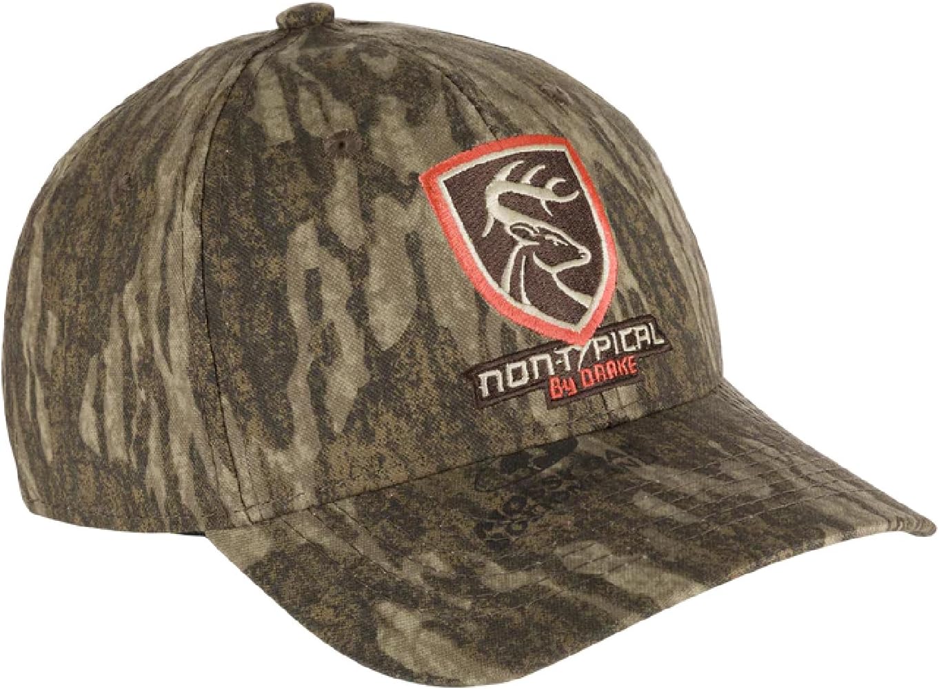 Drake Waterfowl Non-Typical Logo Camo Cotton Cap - Hunting 6-Panel Cotton Twill Cap w/Adjustable Closure, One Size Fits Most