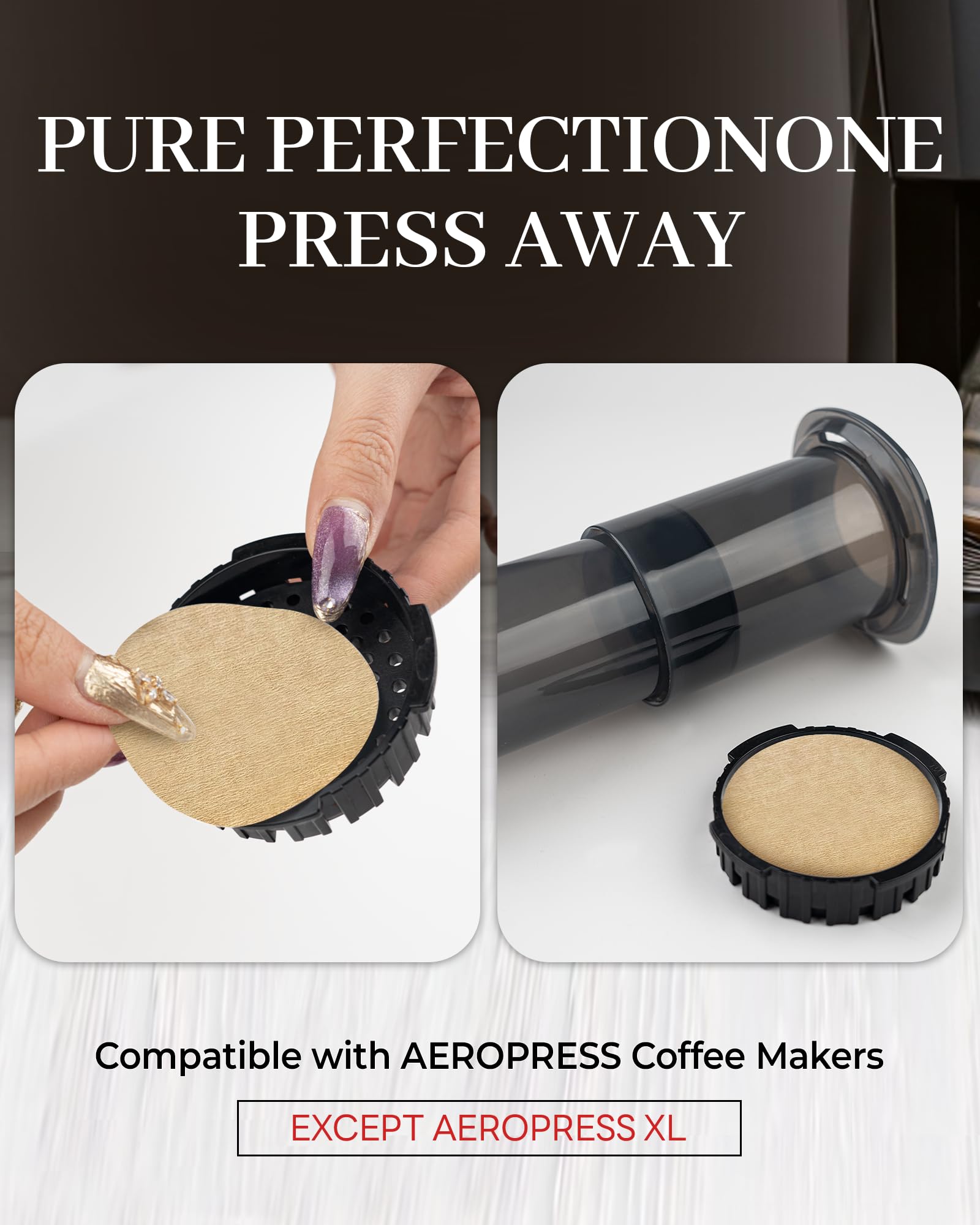 AeroPress Microfiltros de papel natural para cafetera, filtros de ca