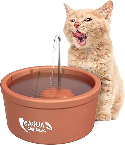 AMICUS - Aqua Clay Basic - Fuente de agua para gatos - Dispensador automático de cuencos para perros, gatos, mascotas y animales pequeños - Cuencos