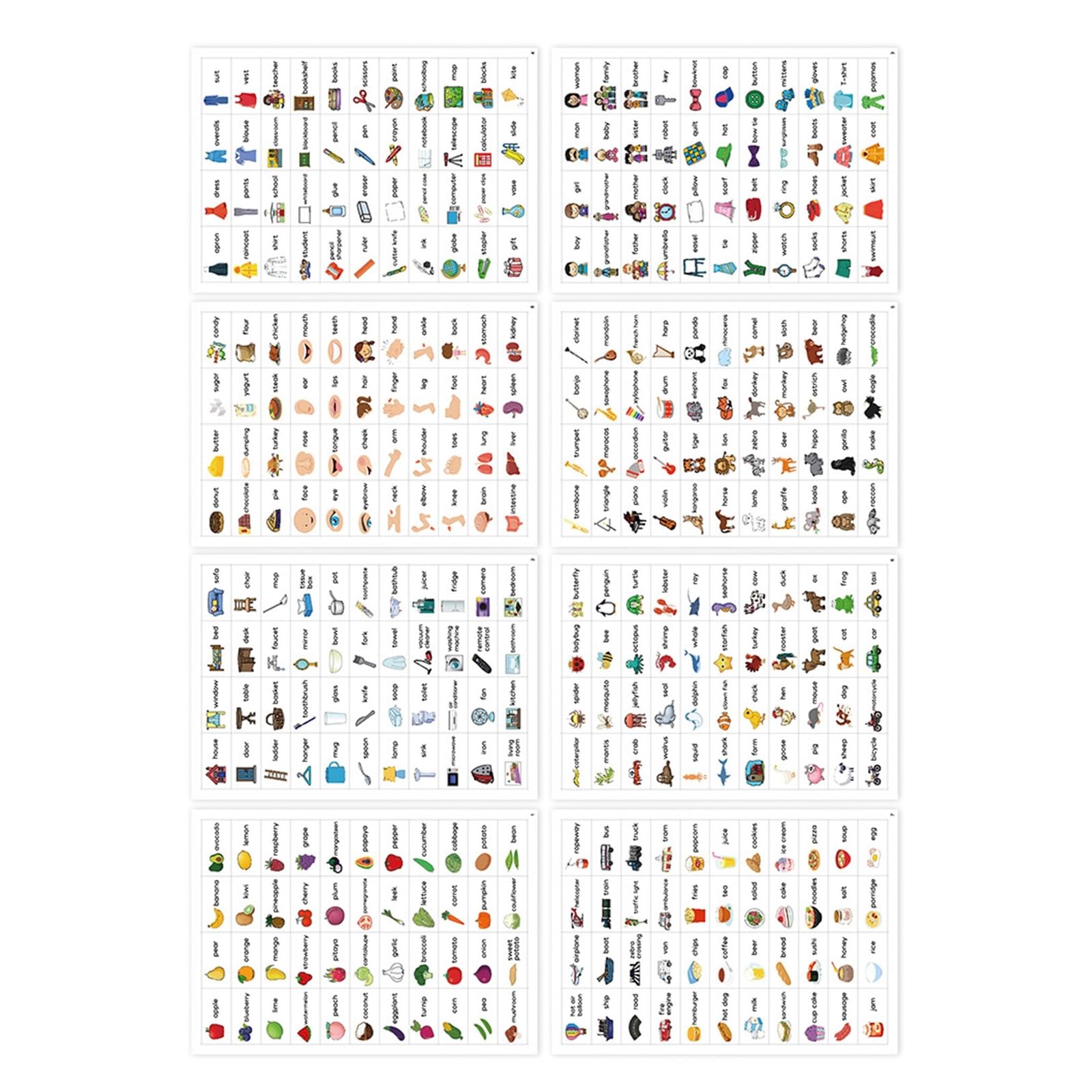 English Word Sticker Multifunctional Vocabulary Sticker Adhesive Words Labels for Preschool Classroom Homeschooling Preschool Educational Tools