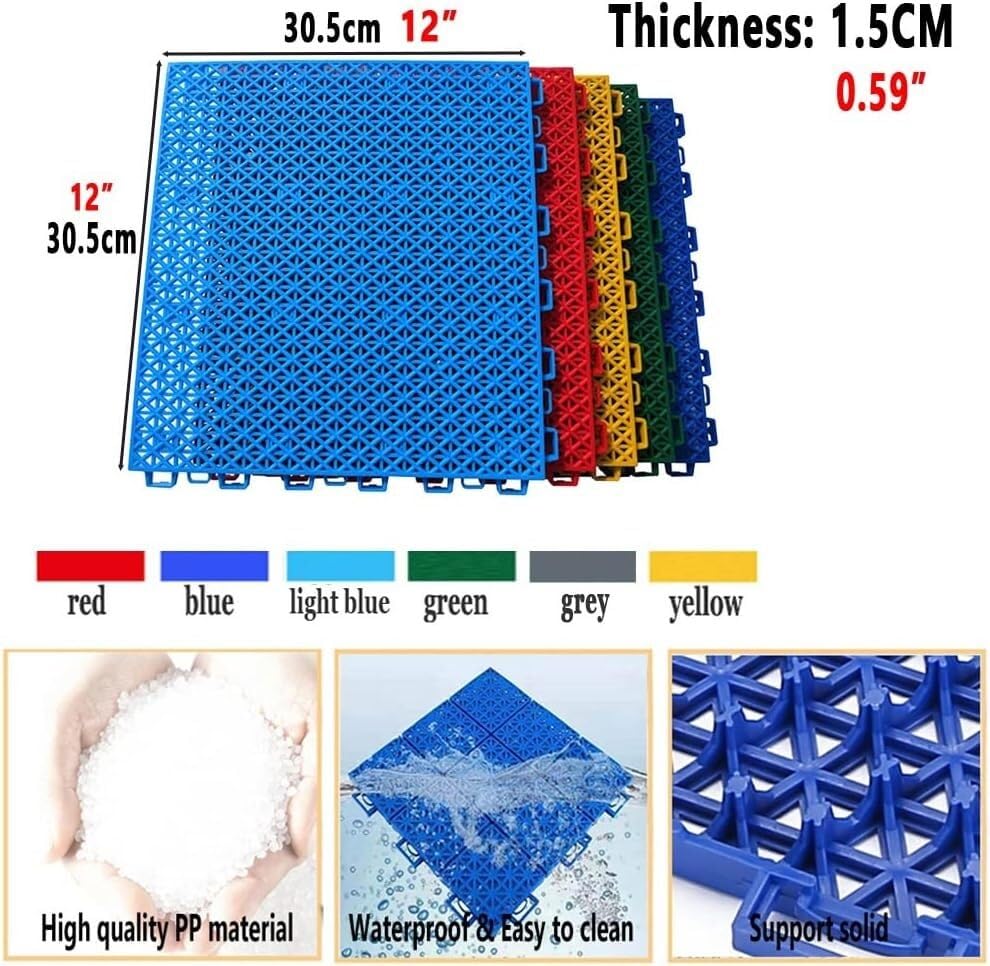 Carrelage modulaire emboîtable amovible et clipsable pour sol sportif extérieur - 2