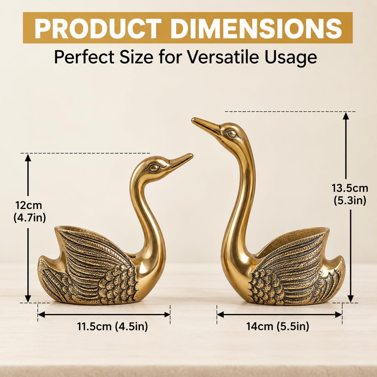 Gold Swan Candle Holders - Elegant Home Decor -5