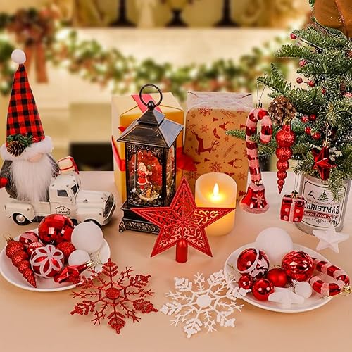 Miniatura 7 de OurWarm 105 adornos de bolas de Navidad, juegos de adornos de Navidad inastillables para decoración de árbol de Navidad, vacaciones, hogar,