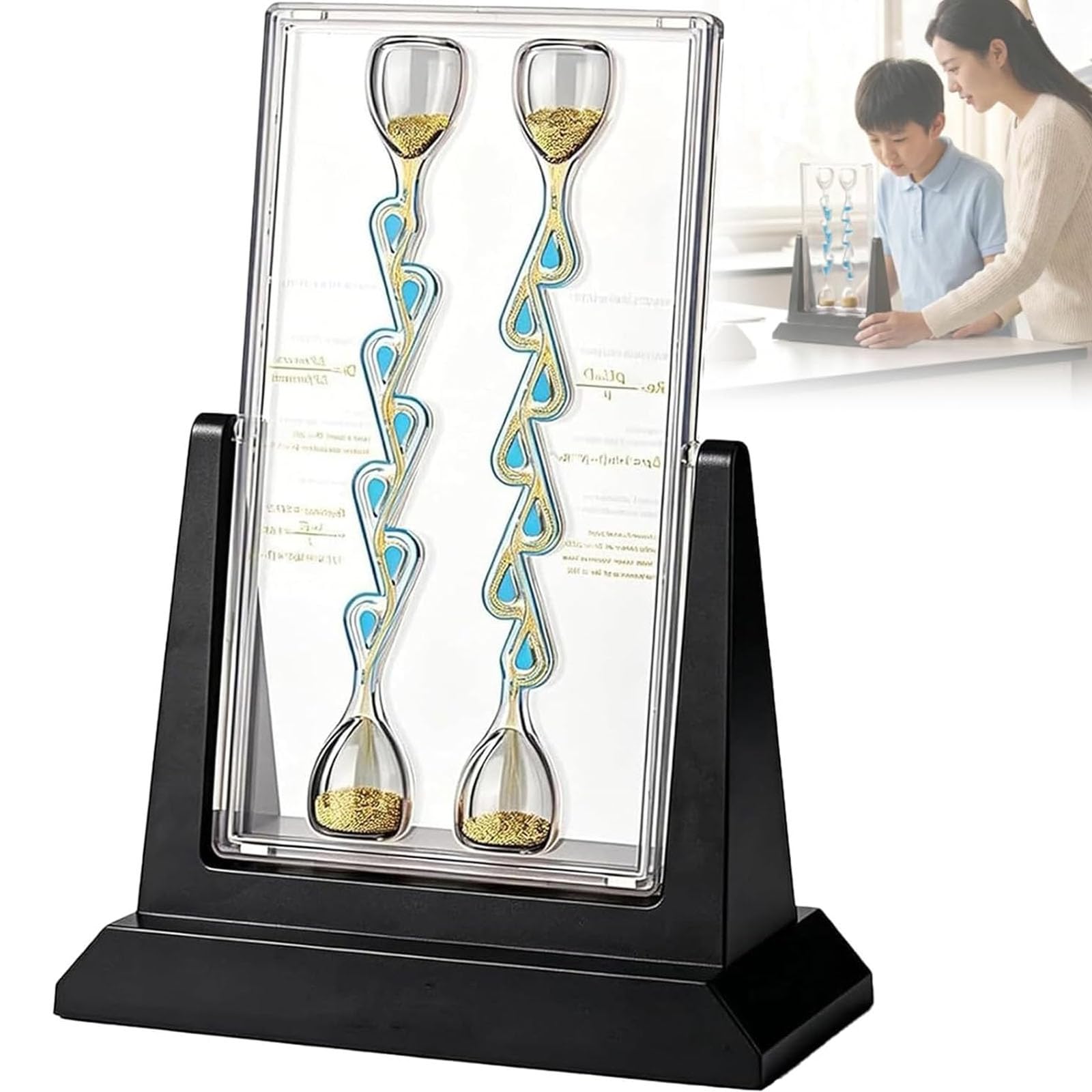 fnotlfue Unidirectional Flow Hourglass, Fluid Dynamics Demonstration Model with 137.5° Golden Bifurcation Angle and 7-Level Channel, Anti-Backflow STEM Physics Kit for Labs and Classrooms