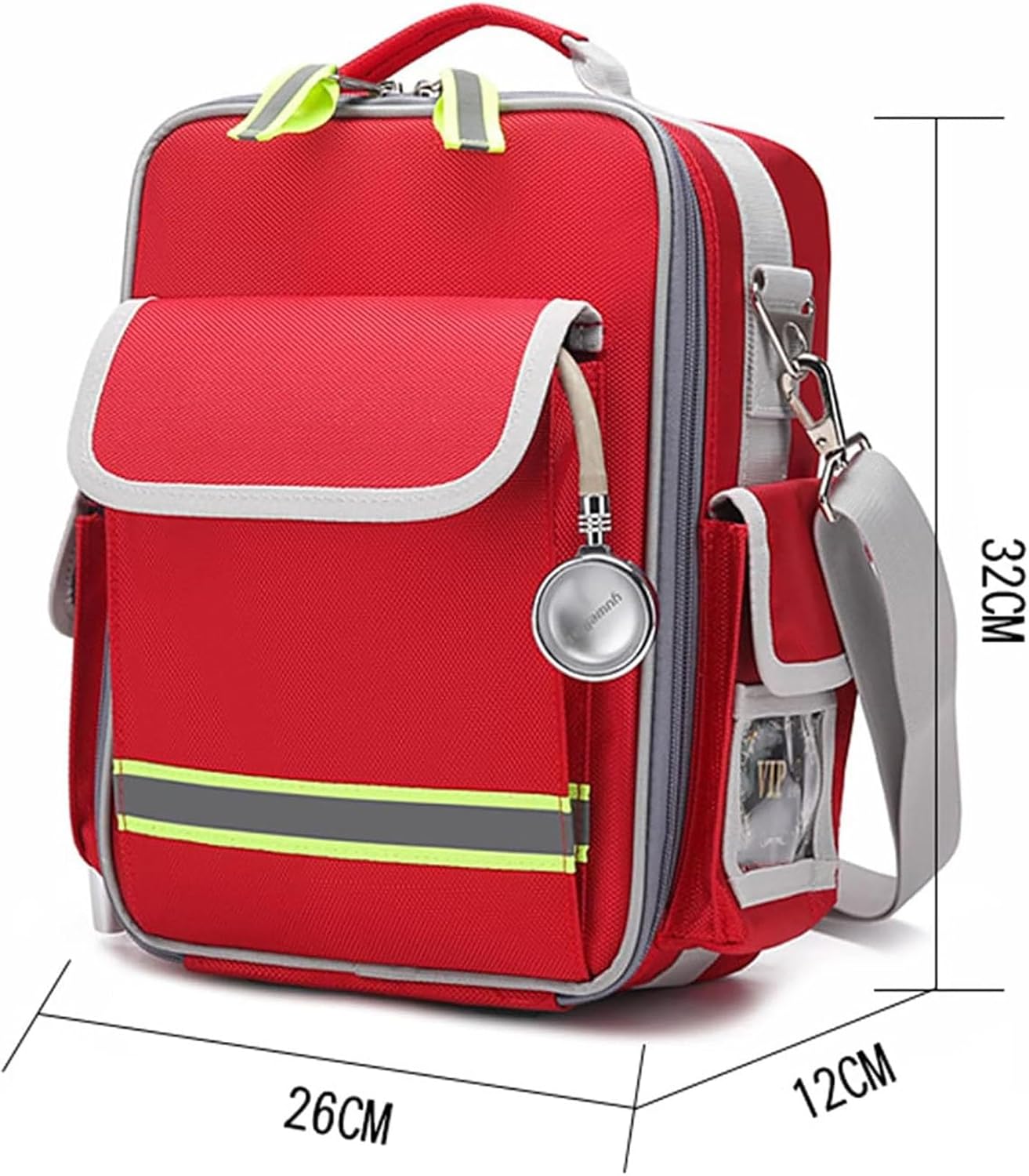 First Aid Bag Empty, Emergency Medical Backpack with Reflective Design, for Travel, Home, Office, Car, Camping, Multi Pocket Evacuation