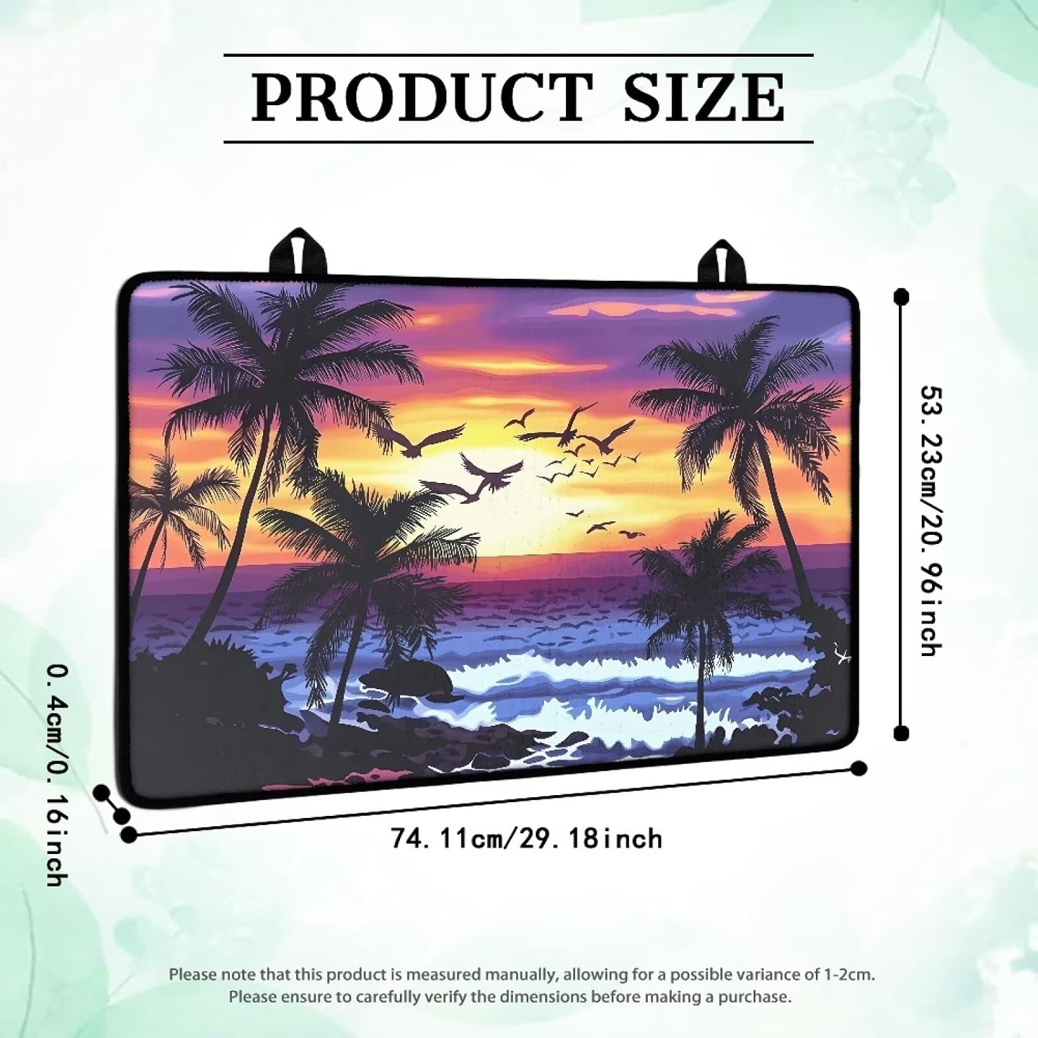 Beach Palm Tree Glass Stove Top Cover Fireproof Stovetop Cover Prevent Scratching Range Ceramic Stove Top Covers Mat Multipurpose Square Pad for Electric Stoves Ovens
