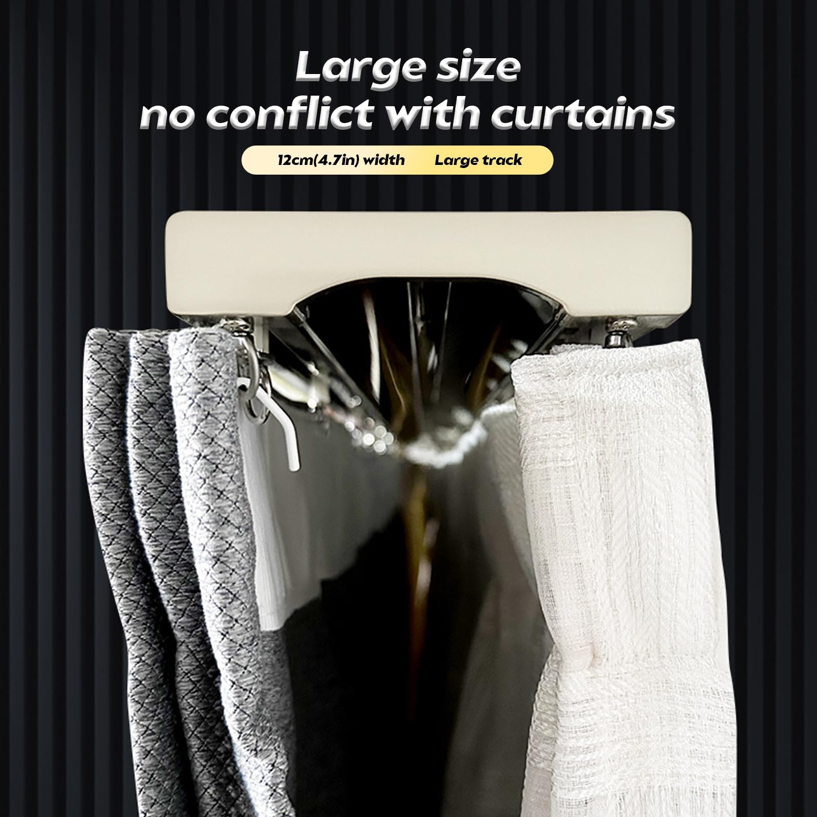 Rail de Rideau Double, épais et élargi, pour Plafond, pour Salon, Chambre, Douche, Camping-Car, Garage (Blanc, 600 cm (4 x 150 cm))