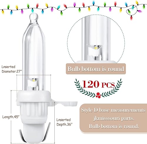 Miniatura 2 de 120 bombillas LED de repuesto para Navidad, mini bombillas LED de gran angular para árbol de Navidad, cadena de luz para exteriores, repuesto para