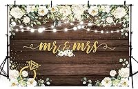 Vista 9 de Telón de fondo de 7 x 5 pies para boda, despedida de soltera, flores blancas de madera rústica, fondo de fotografía, boda, despedida de soltera