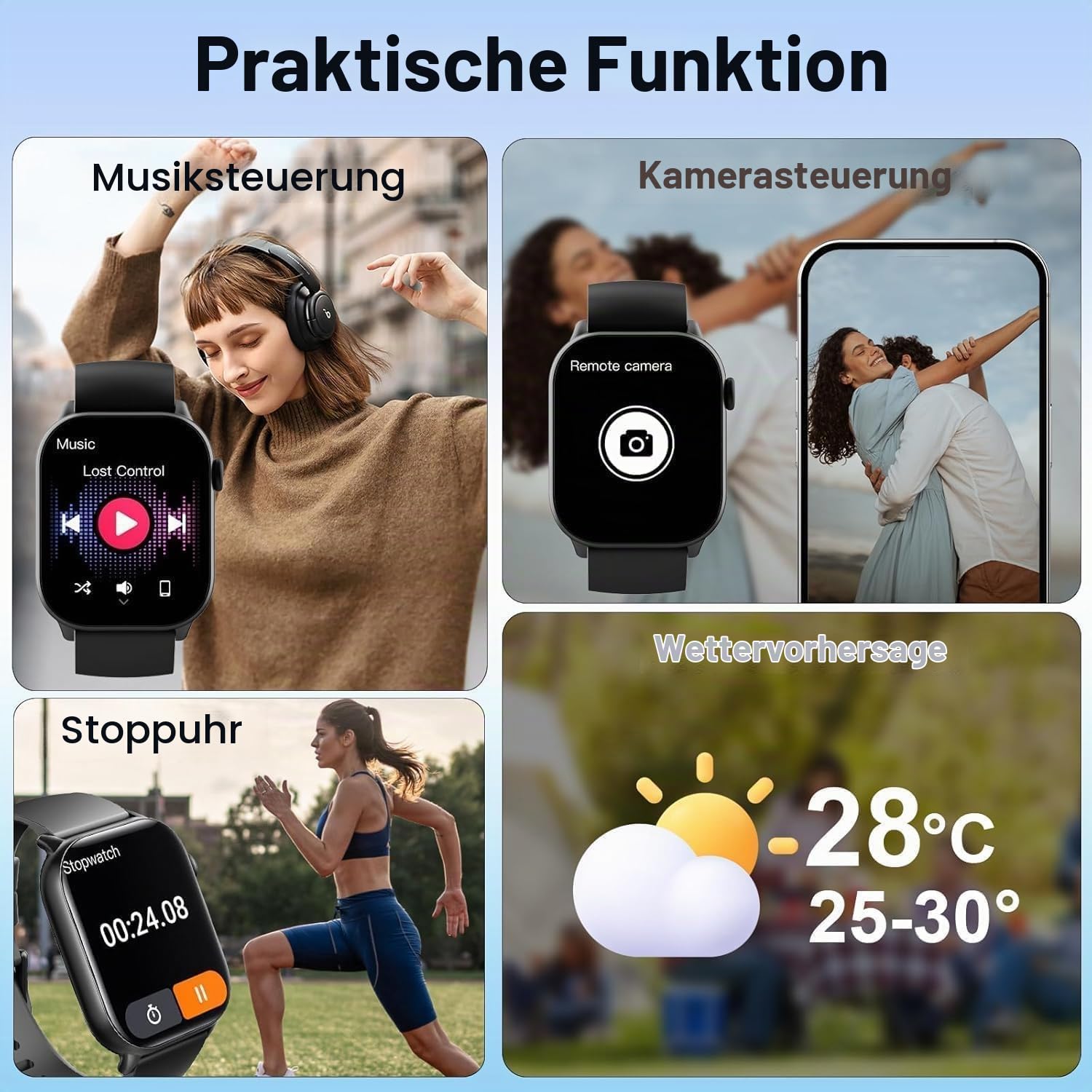 Smartwatch Herren Damen, 1,96" HD Smartwatch 2026 mit Telefonfunktion, Smart Watch Fitnessuhr 113+ Sportmodi, IP68 Wasserdicht, Sportuhr mit Herzfrequenz Schlafmonitor Schrittzähler, für iOS Android