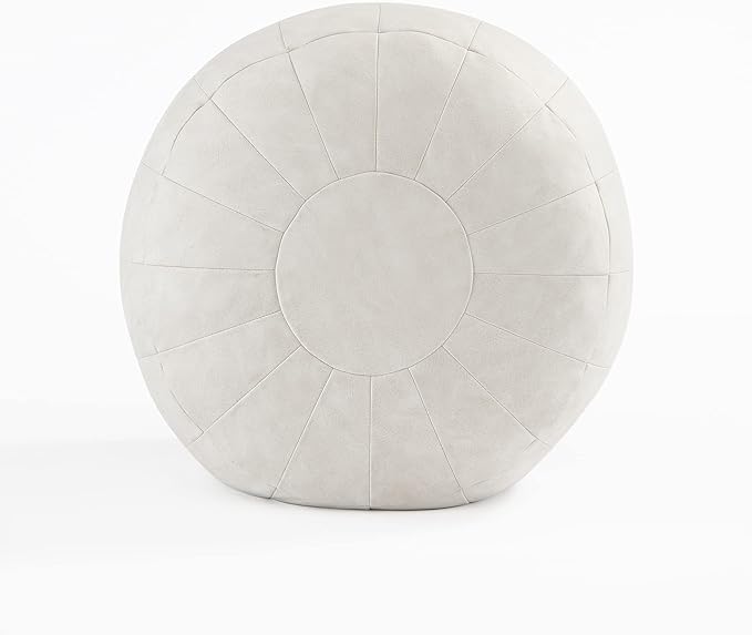 Comfortland Unstuffed Pouf Ottoman, Round Poof Ottomans