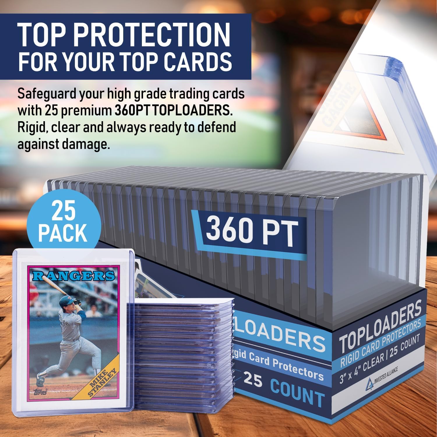 Premium Seamless 20PT - 360PT Thick Top Loaders for Cards | Top Loader Card Holder, Baseball Card Sleeves Hard Plastic, Hard Trading Cards Sleeves, TCG Sports Sleeve Hards, Toploader Clear Plastic.
