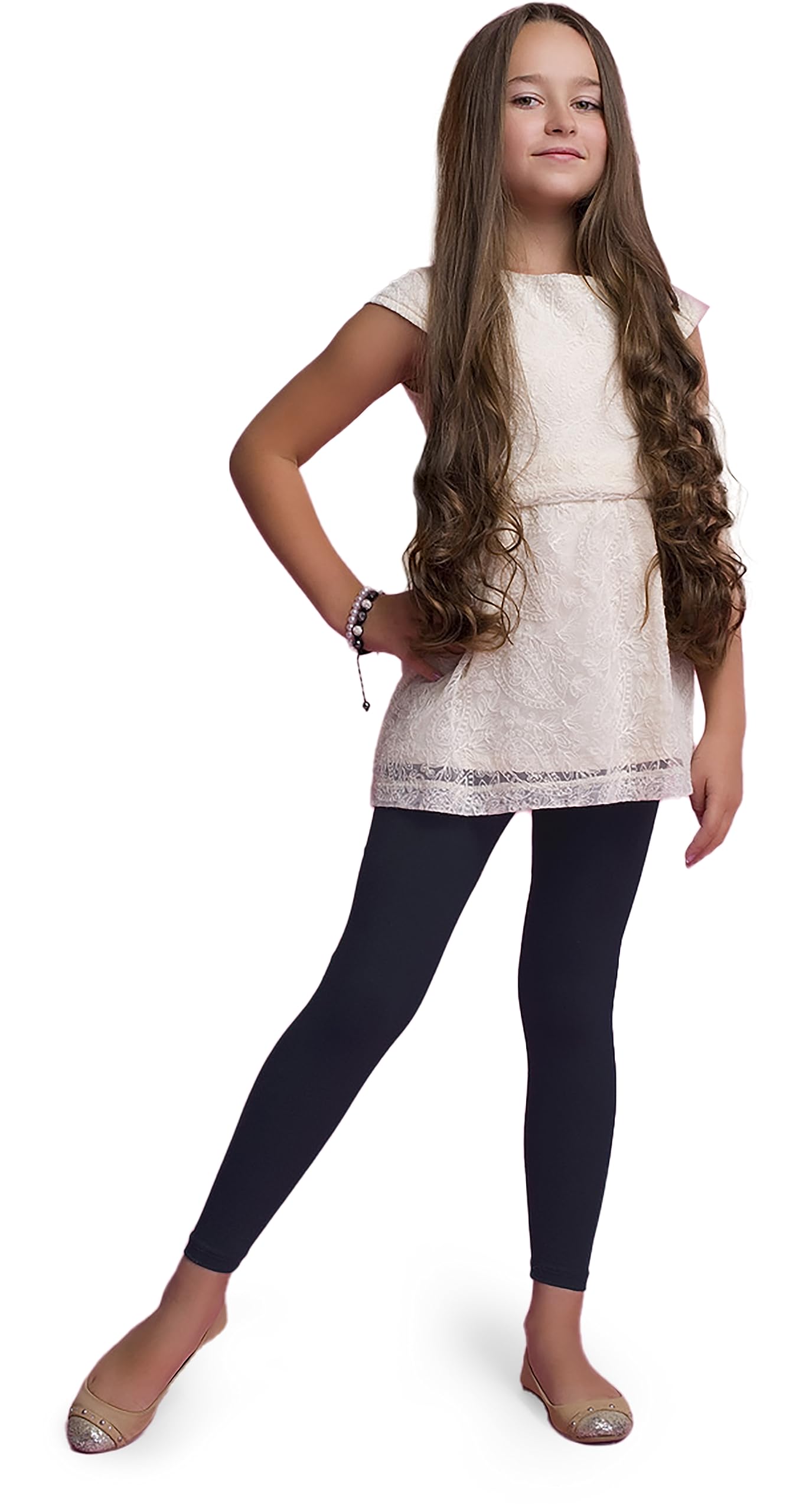 infatti Leggings in Cotone per Bambina, Pantaloni Morbidi e Comodi per Bambini, Allenamento Casual, Stile Elegante, Abbigliamento Basic Zoe