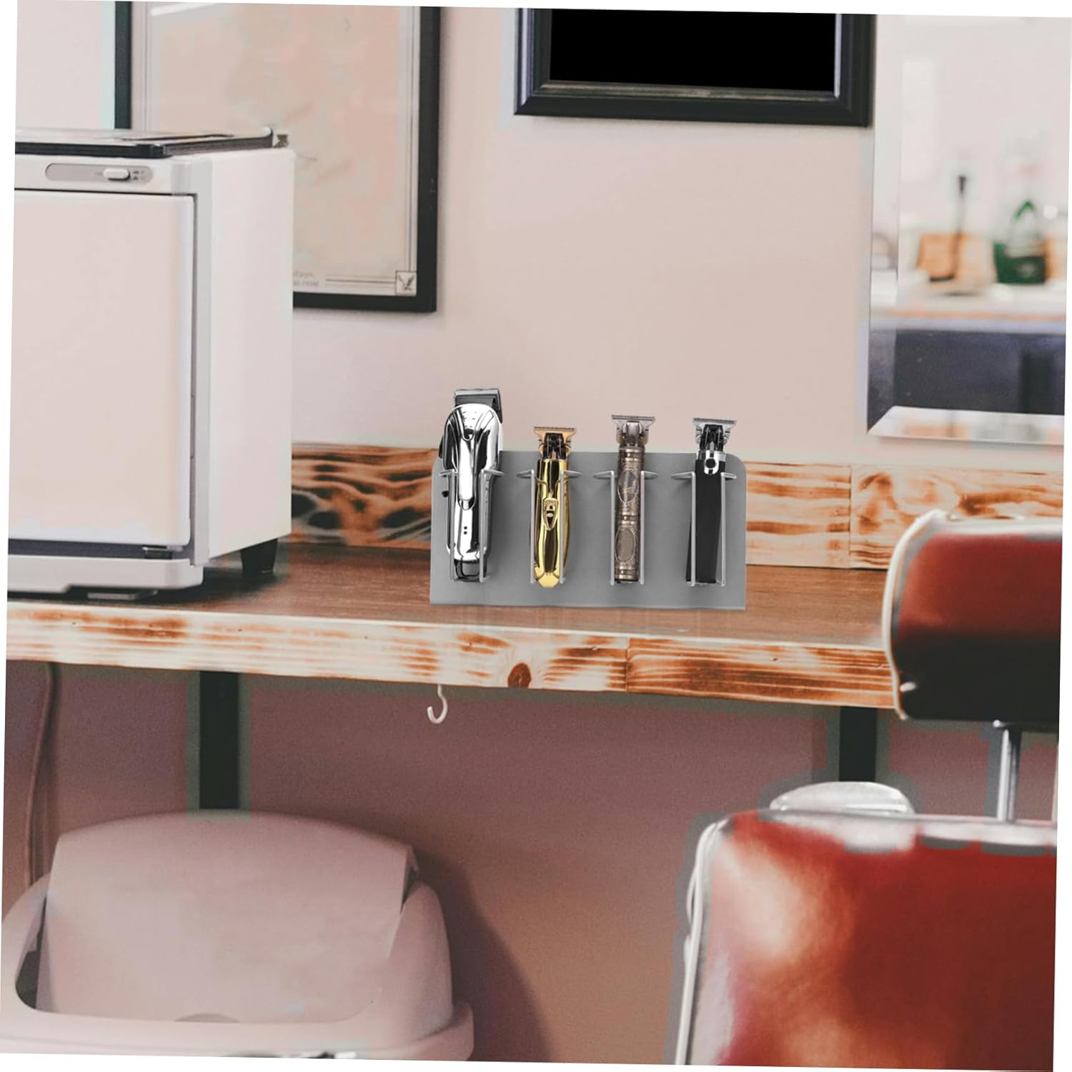 Stainless Steel Hair Clipper Hanger Salon Station for Stylist Barber Tools Organizer Scissor Holder Hair Tools Rack