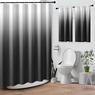 Shower Curtain Set, for Bathroom Decor 72" x 72", Modern Gradient | Ombre Waffle Textured Waffle Textured Cloth Waterproof Matching Window Shower Curtain 36 x 30 Inches