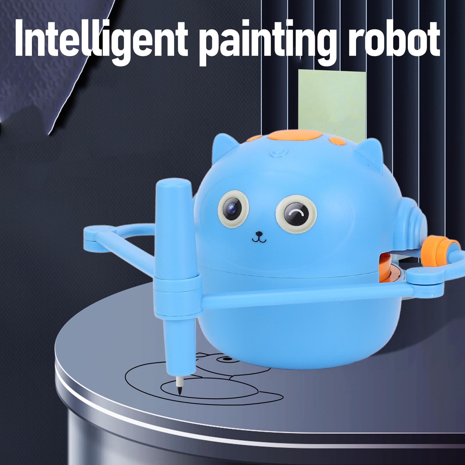 Robot de Dibujo, Juguete de Aprendizaje Interactivo, con 100 Tarjetas de Palabras e Interacción del Idioma, Hecho de Plástico, en Verde, para Niños Desde 3 Años
