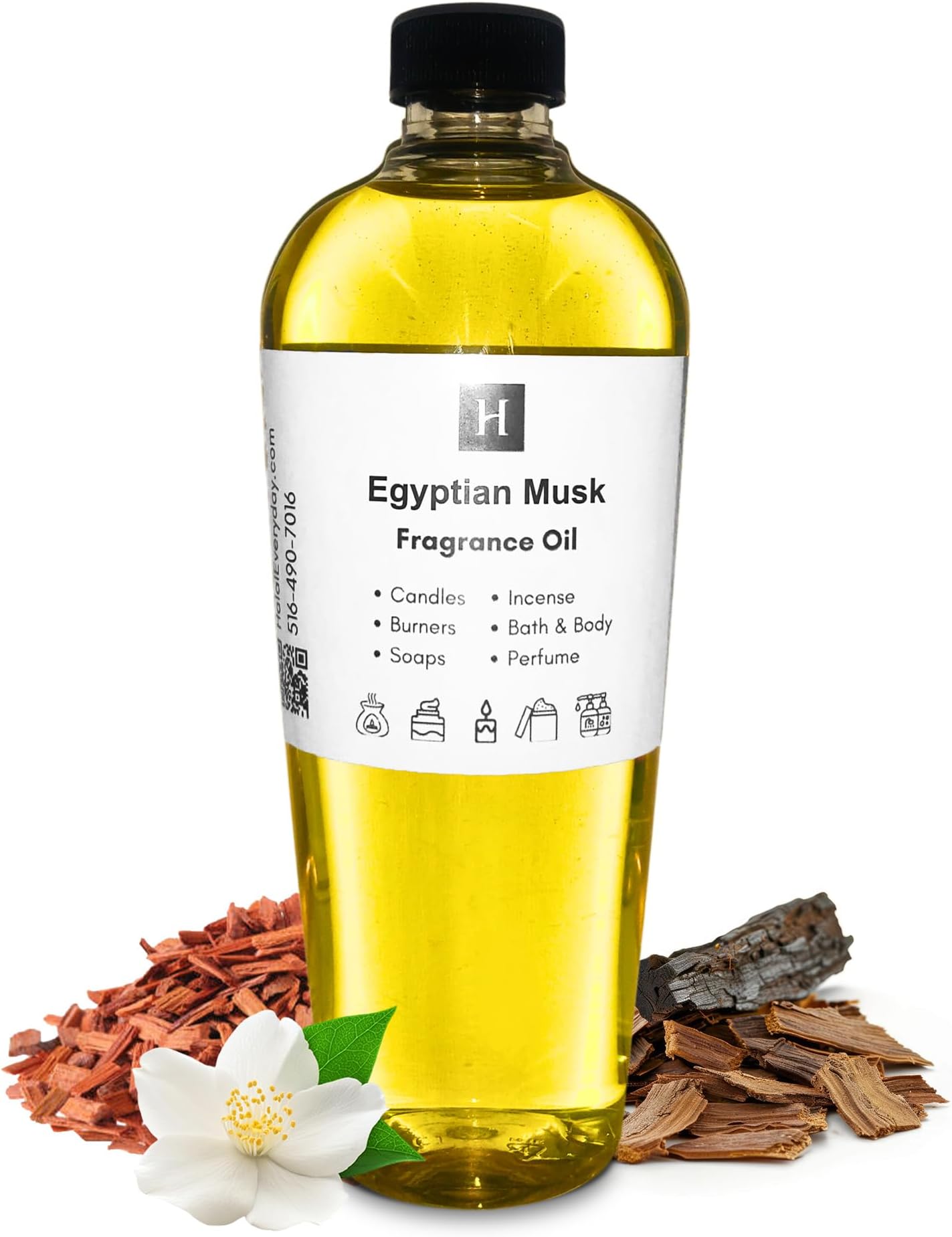 HalalEveryDay Egyptian Musk Perfume Body Oil Luxurious Fragrance for All-Day Elegance Skin Soothing Gentle Long-Lasting Aerosol Free All NaturalScent 8oz Bottle