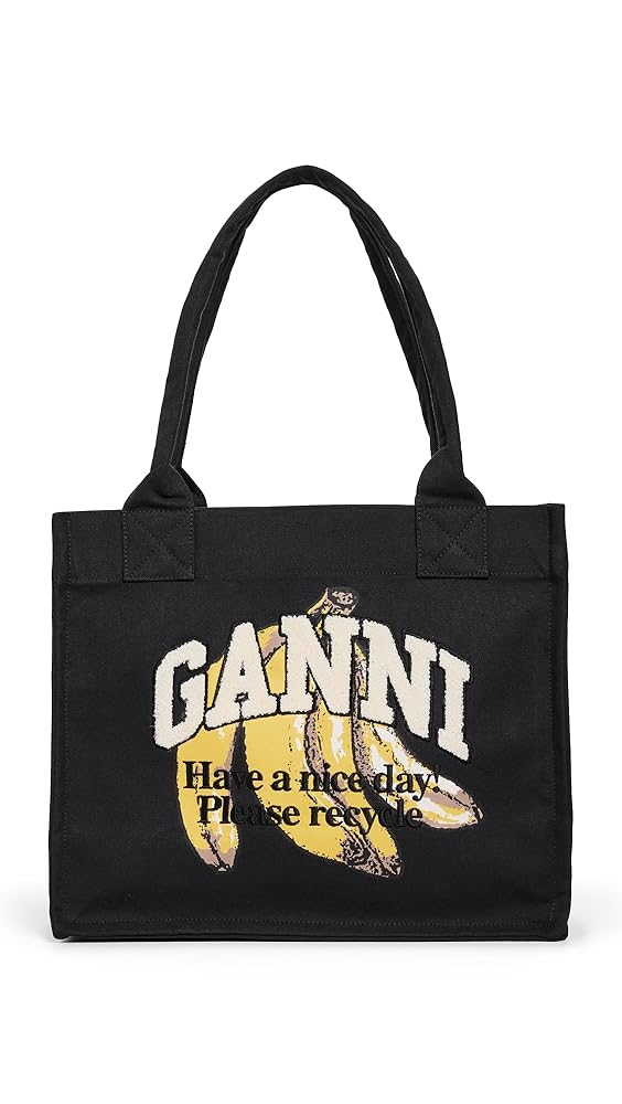 Amazon.com: Ganni Women's Large Easy Shopper Bag, Black, One