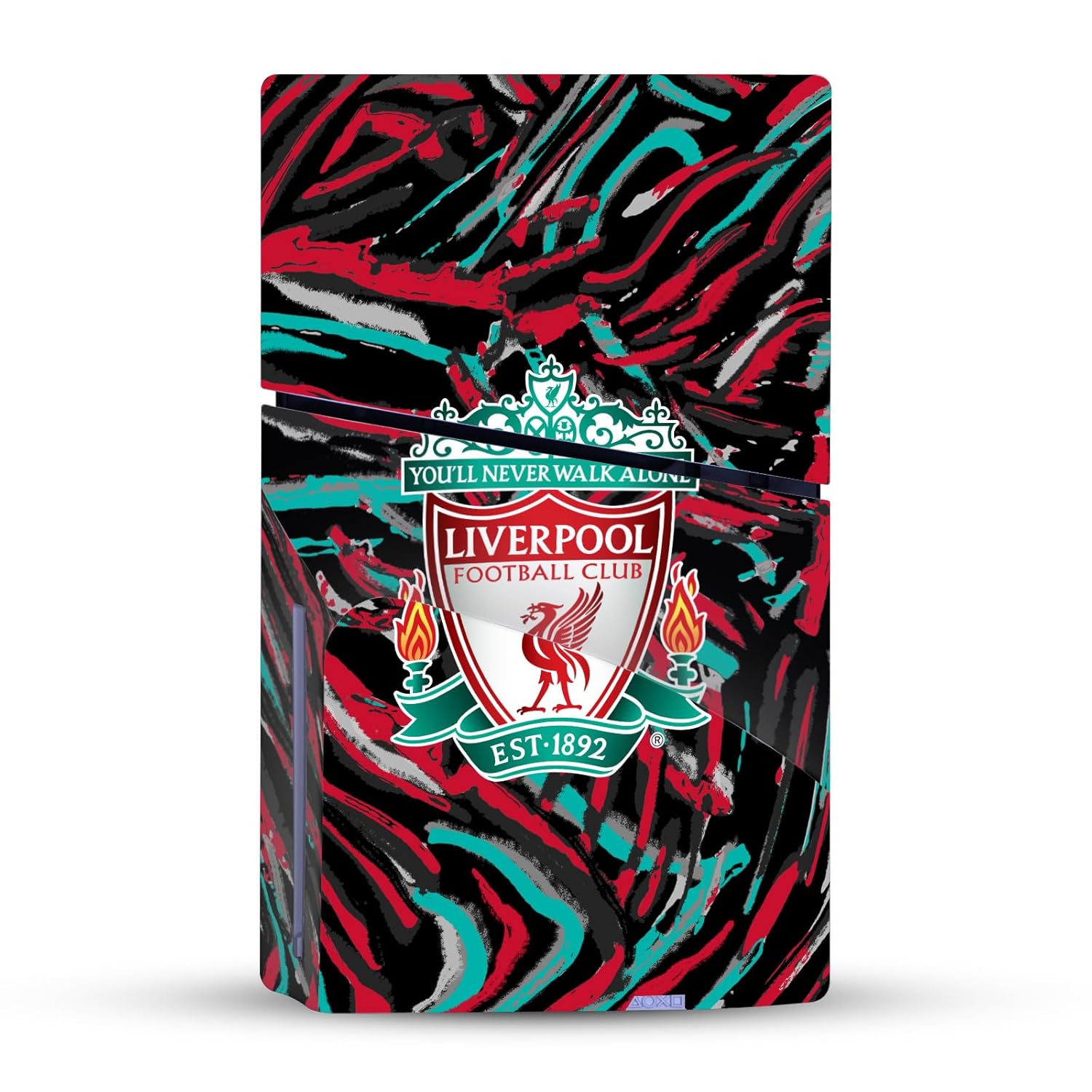 Head Case Designs Officially Licensed Liverpool Football Club Abstract Brush Art Vinyl Sticker Gaming Skin Decal Cover Compatible With Sony PlayStation 5 PS5 Slim Disc Edition Console