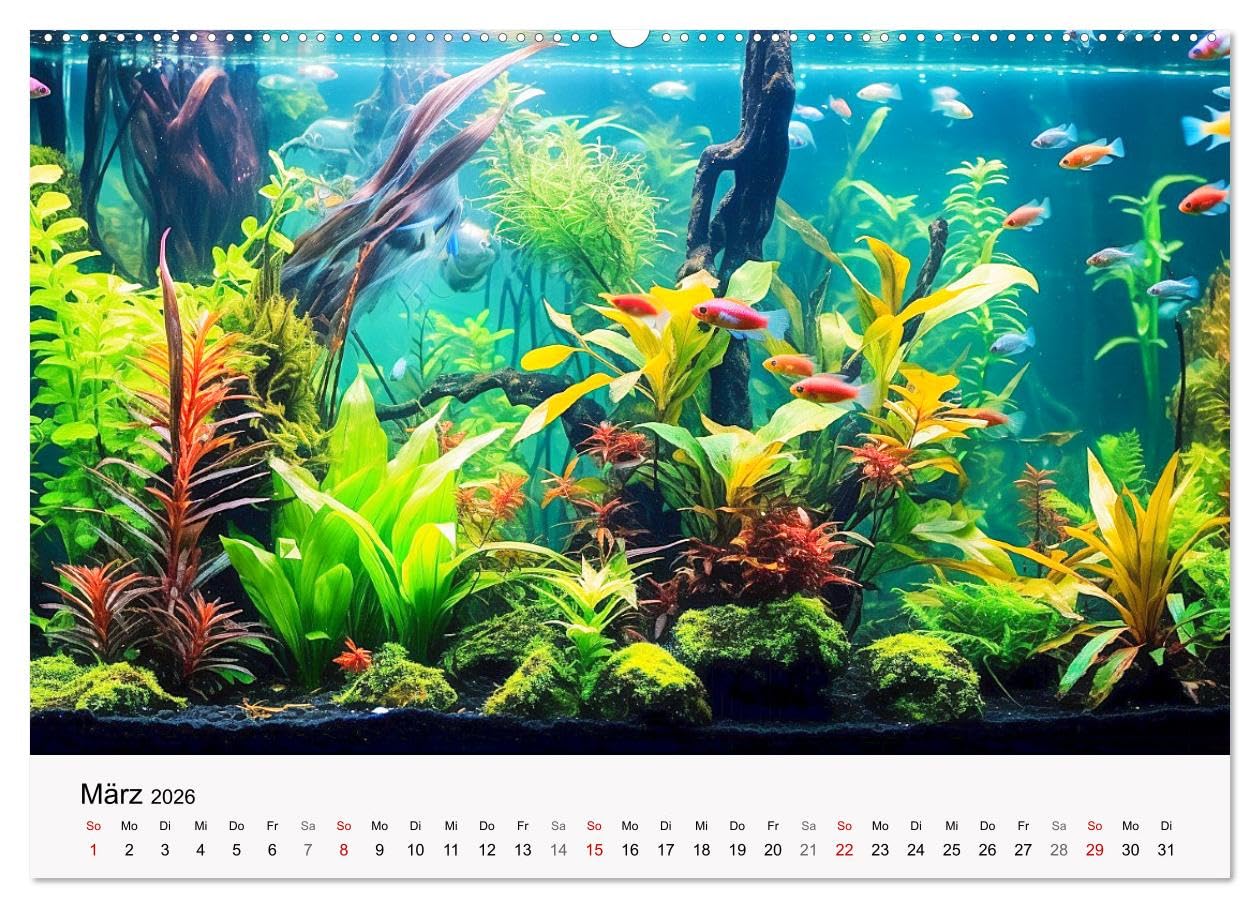 Pflanzen im Süßwasseraquarium. Gartenkunst im Fischbecken (Wandkalender 2026 DIN A2 quer), CALVENDO Monatskalender: Faszinierende Unterwassergärten ... Aquariumbepflanzung (CALVENDO Hobbys)
