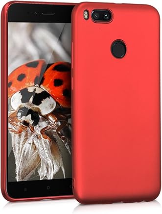 kwmobile Funda para Xiaomi Mi 5X / Mi A1 - Carcasa para m?vil en [TPU Silicona] - Protector [Trasero] en [Rojo Oscuro Metalizado]