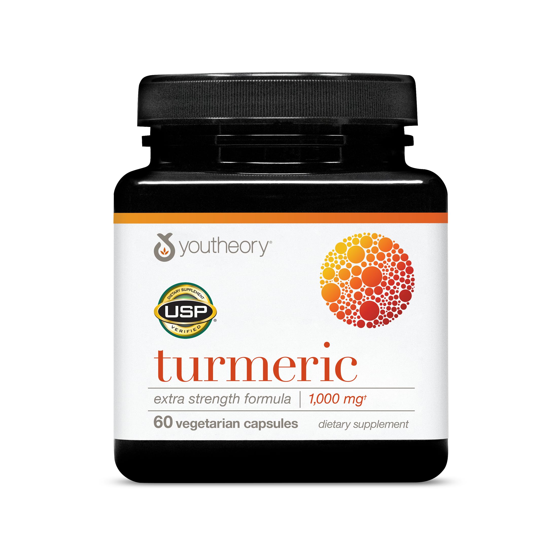 Youtheory Turmeric Extra Strength - 1,000 mg Turmeric Supplement - with 10 mg Black Pepper - Curcumin Joint Support - Soy, Dairy & Gluten Free (60 Capsules)