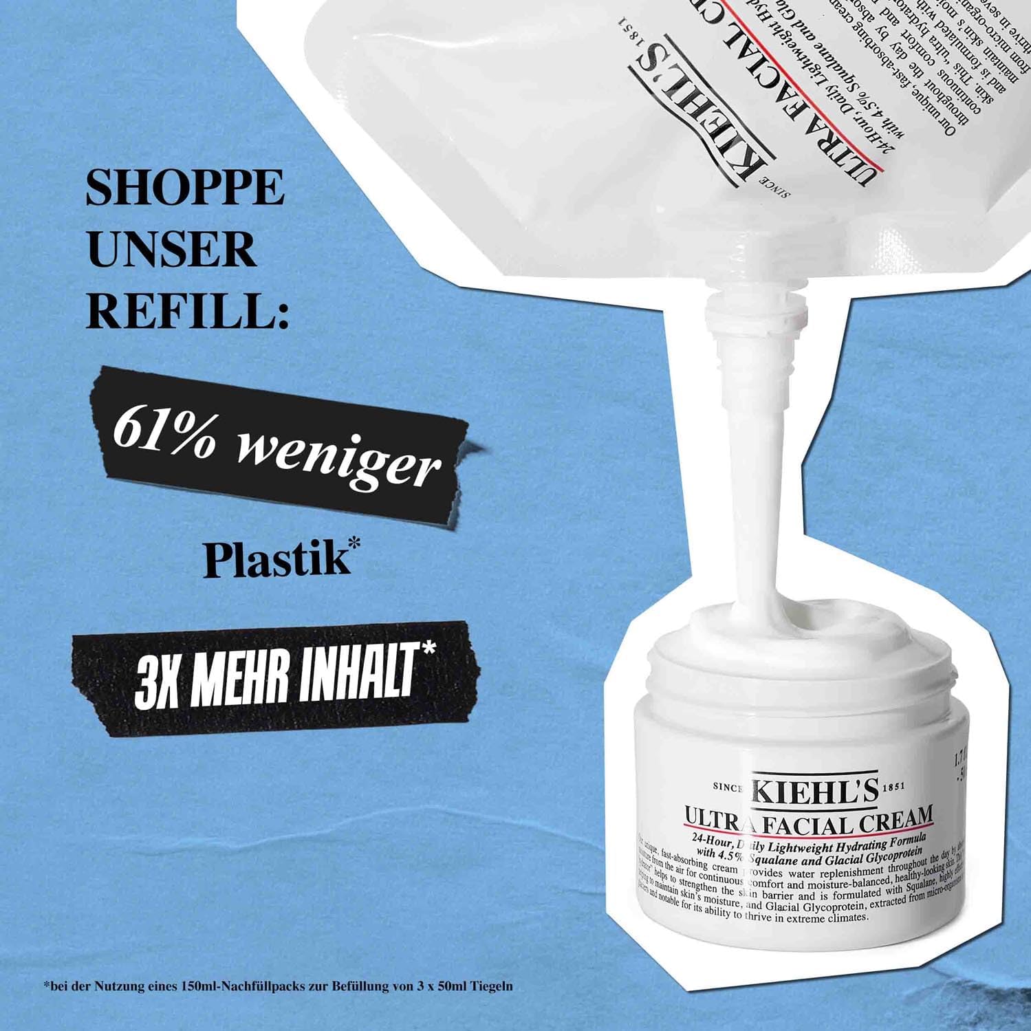 Kiehl's Ultra Facial Cream, intensiv pflegende Gesichtscreme mit Squalan für 72h Feuchtigkeit, stärkende Gesichtspflege für jeden Hauttyp und eine intakte Hautbarriere