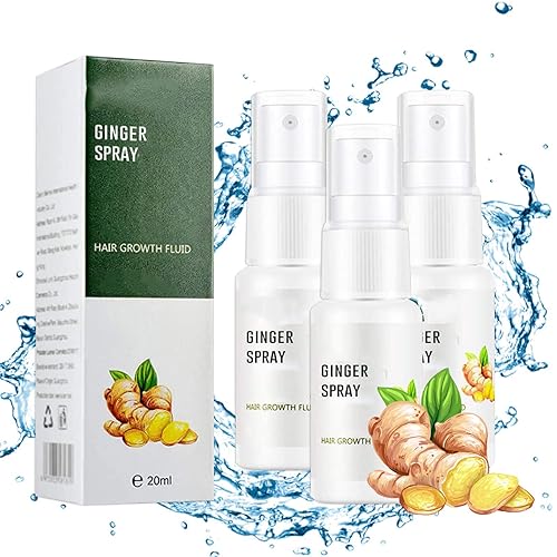 Spray de suero para el crecimiento del cabello de jengibre, spray de aceite de jengibre nutritivo para el crecimiento, Promove crece rápidamente (3