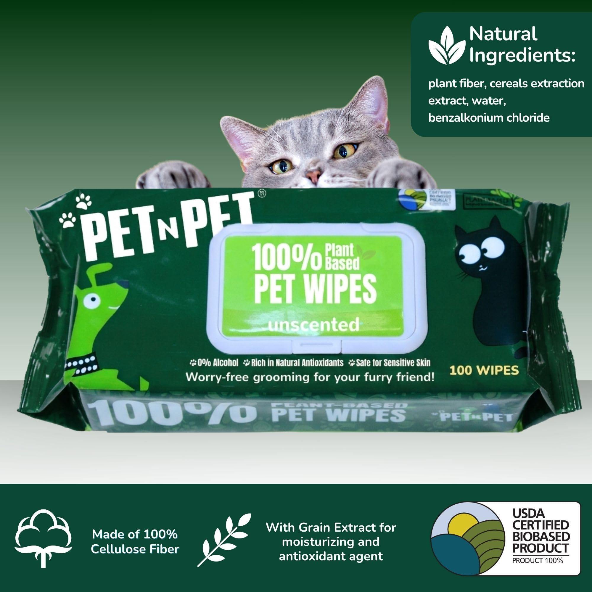 PET N PET Chusteczki do pielęgnacji na bazie roślin Chusteczki dla psów