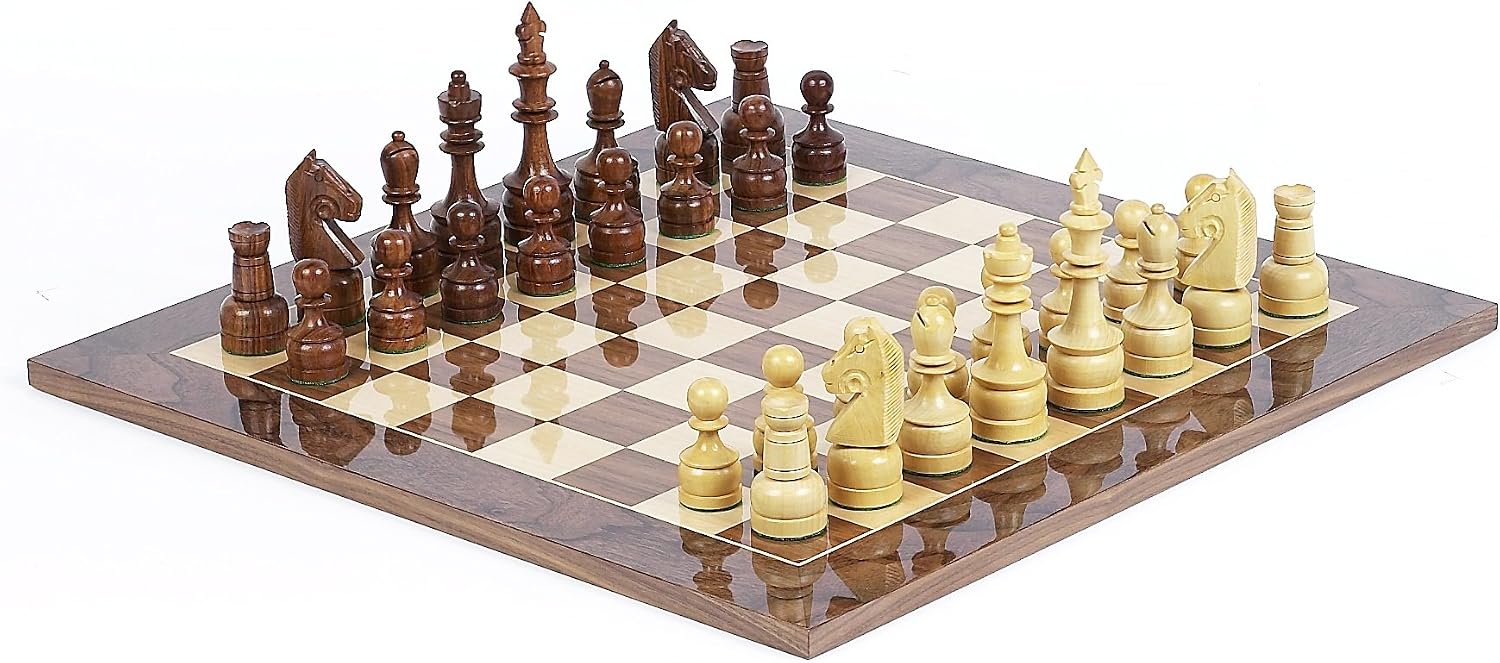 Paramount Staunton Chessmen & Columbus Ave. Chess Board from Spain
