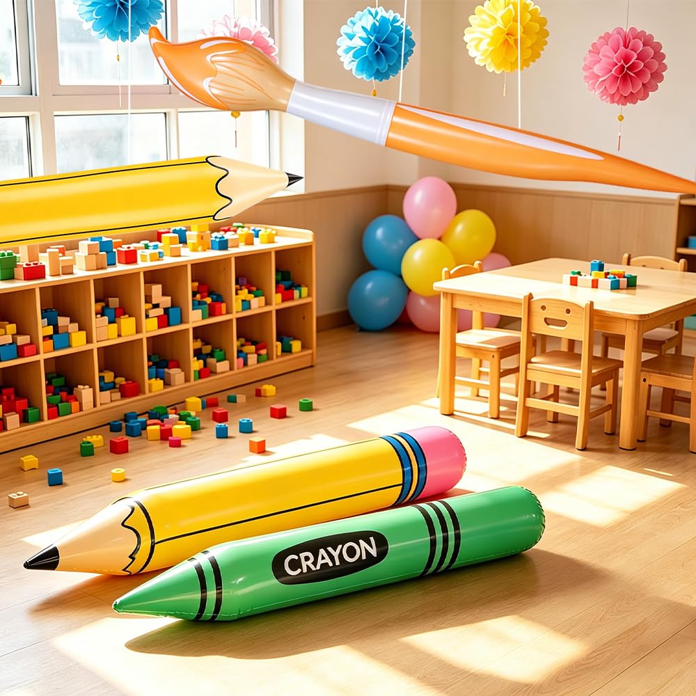 9 Pezzi Gigante Gonfiabile a Forma di Matita, Decorazioni per Scuola per Aule, Feste del Primo Giorno di Scuola e Celebrazioni di Benvenuto