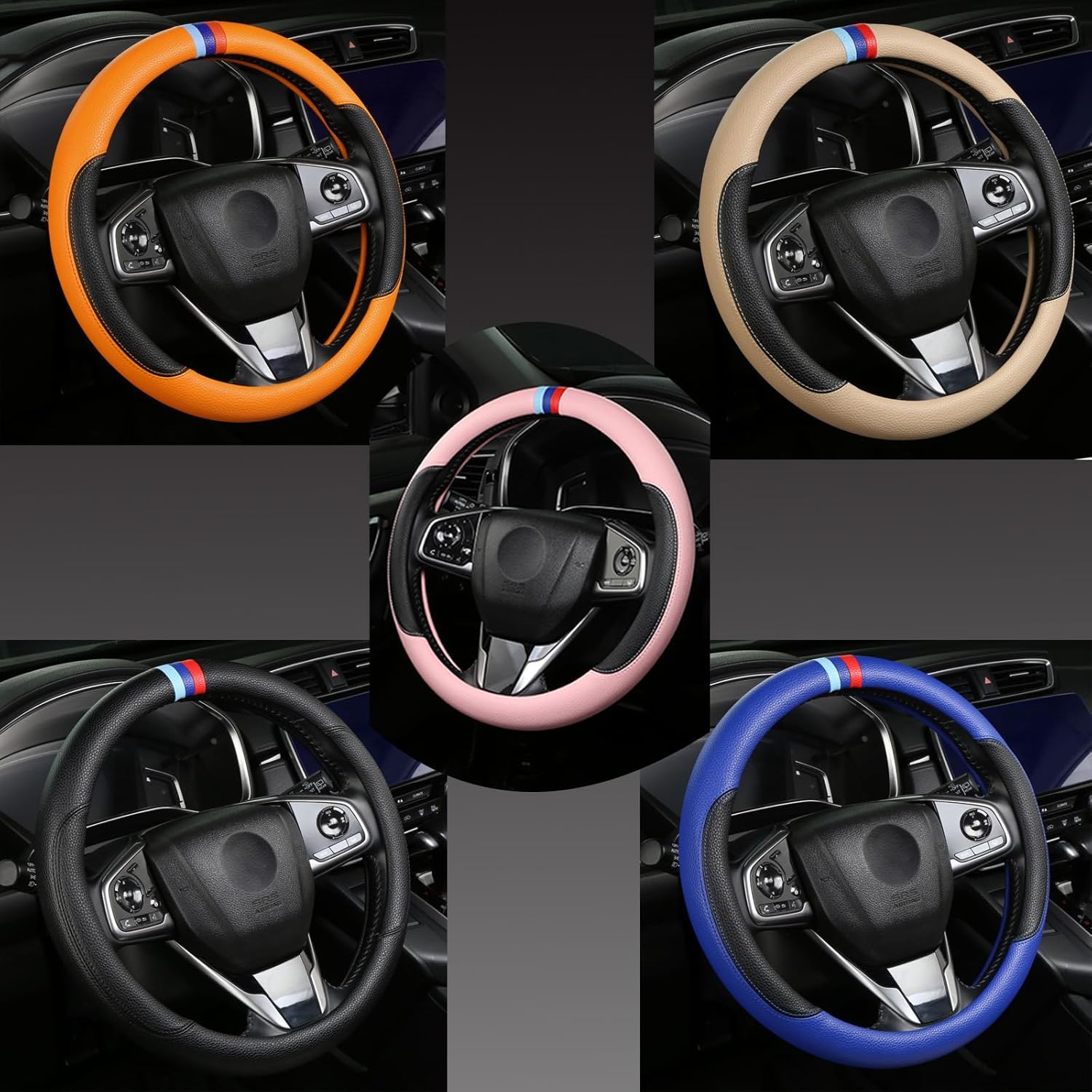 Cxtiy Steering Wheel Cover for BMW X1 X2 X3 X4 X5 X6 330i 530i 740i iX1 iX3 i4 i5 M3 M5 (Purple, Standardized(14.5'-15'))