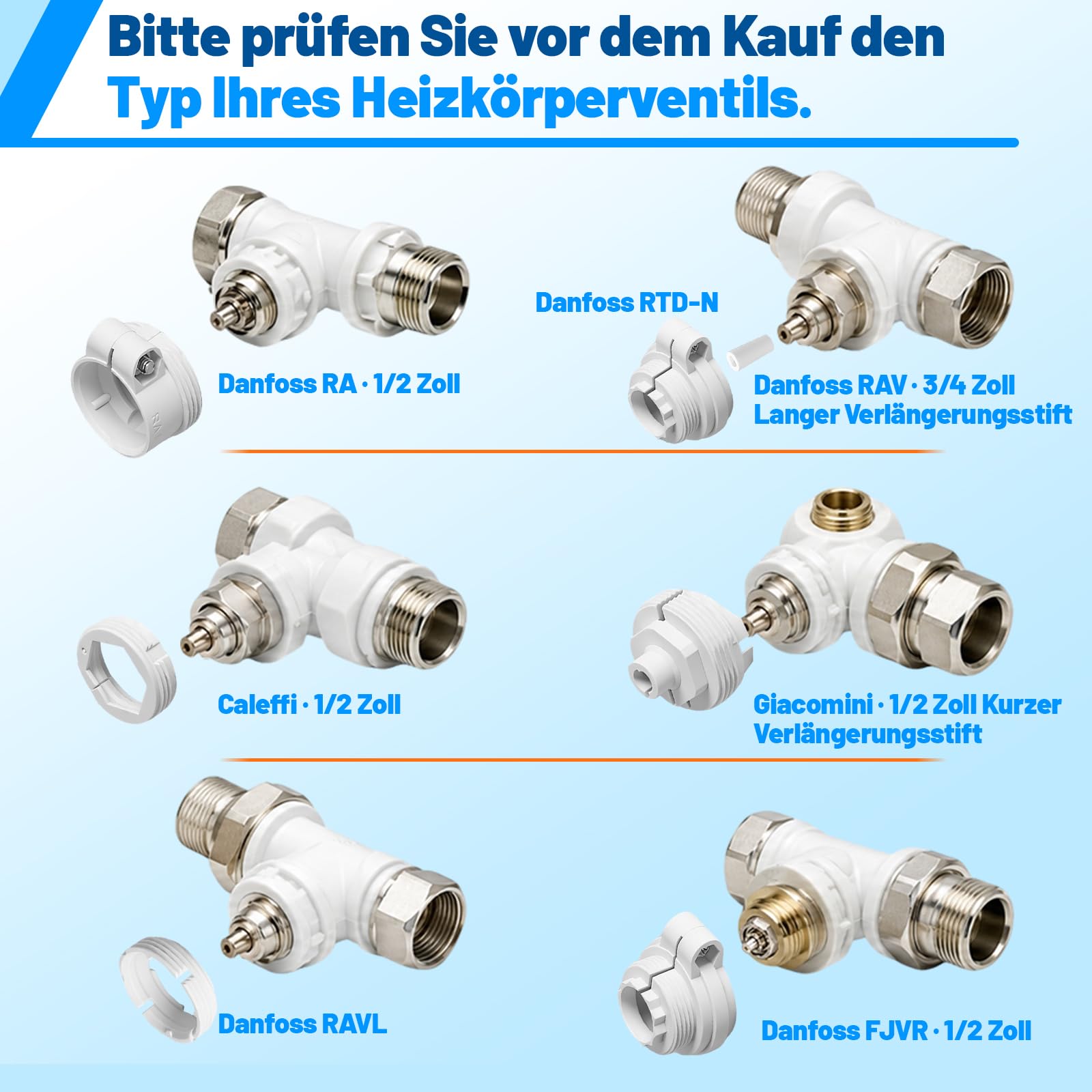 Lot de 3 thermostats de radiateur 2,4 GHz Wi-Fi sans hub Blanc