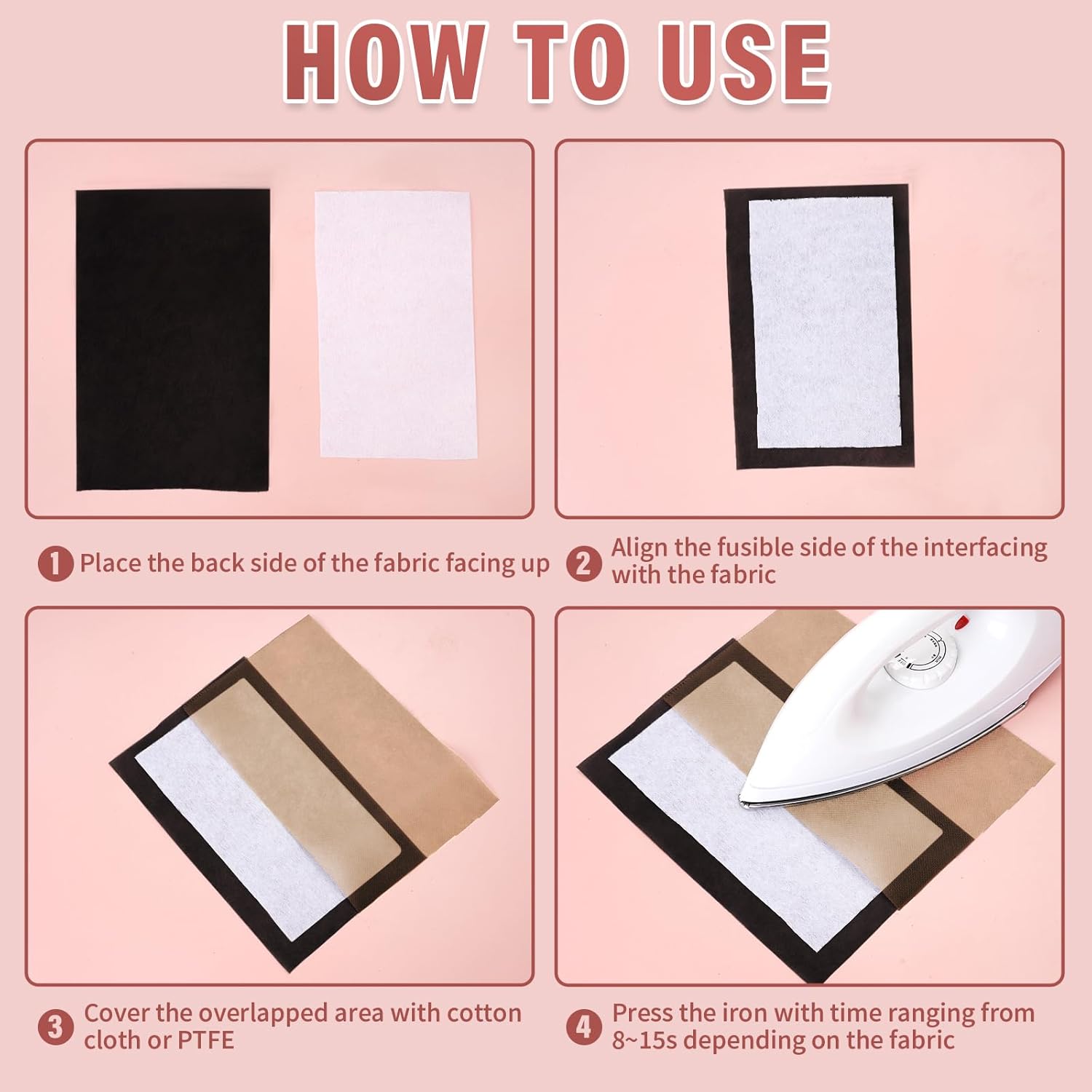 Medium Weight 12X 30 Yards Fusible Interfacing for Sewing,IronOn Non