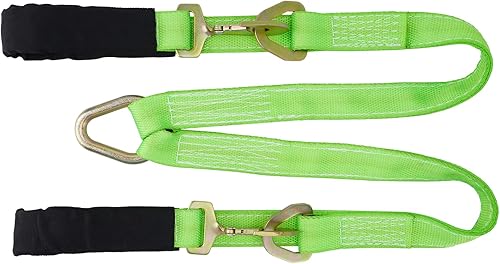 Miniatura 9 de Racewill Correa de brida en V de 2 pulgadas x 4 pies con ganchos a presiónmanga Cordura y correa de eje, anillo en D medio, correas de remolque