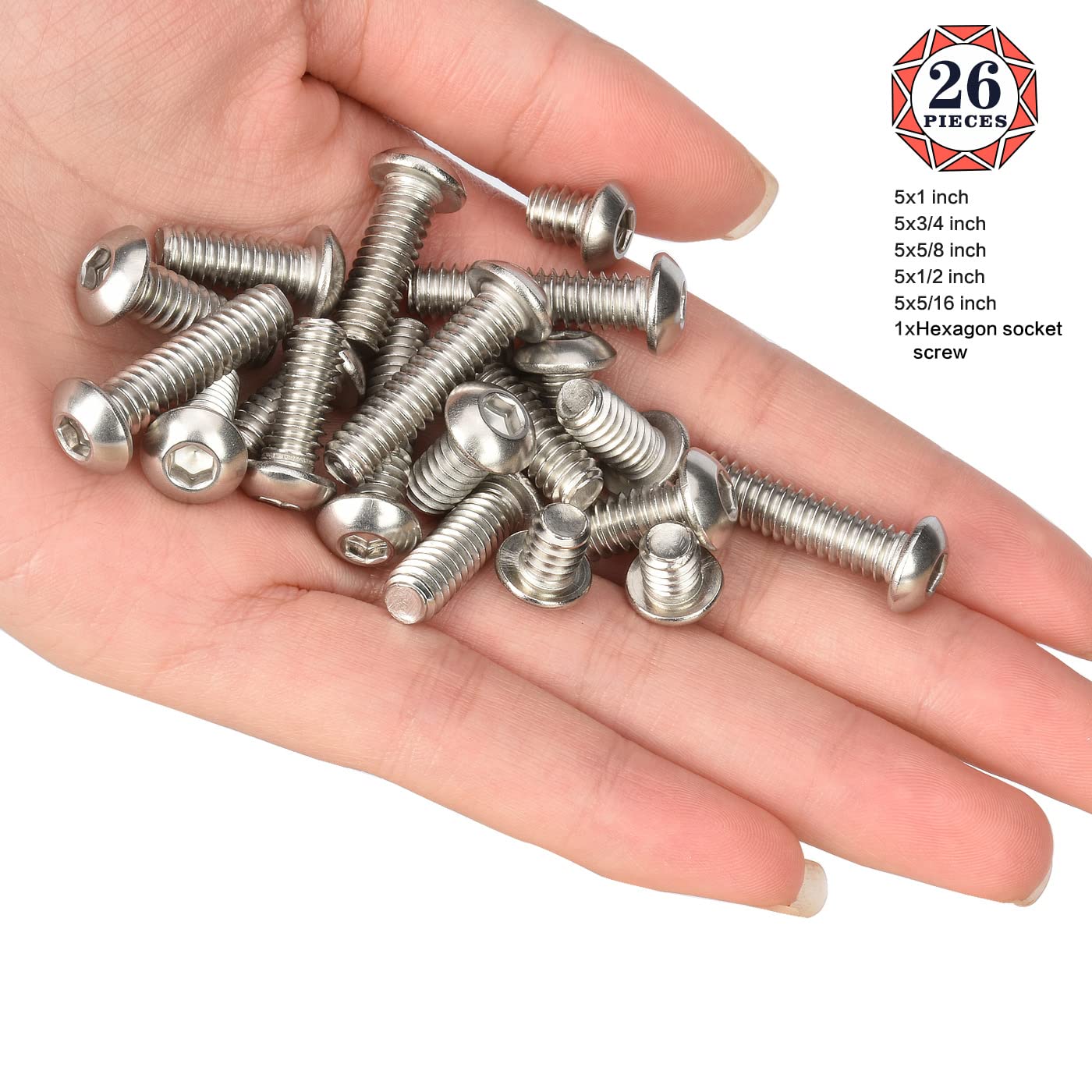 1/4 Inch Screw Akcesoria do kamer 25-częściowa śruba statywowa, wtyczka gwintowana sześciokątna śruba głowicy do płyty bazowej Rig Cage