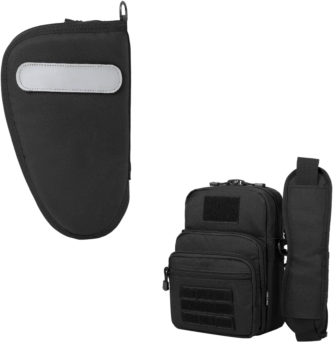 DBTAC Small Shoulder Sling Pack + Pistol Case (Black)