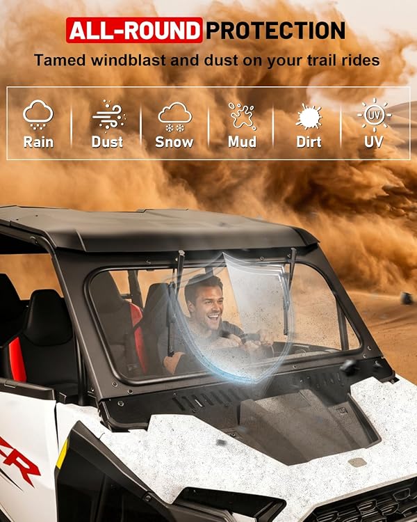 StarknightMT 2024+ RZR XP 1000 Glass Windshield Scratch Resistant Vent by StarknightMT - Image 2
