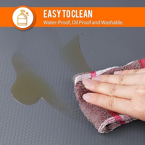 Miniatura 6 de Revestimientos de estantes para armarios de cocina, forro antideslizante para cajones, no adhesivo, material EVA, alfombrillas para refrigerador,