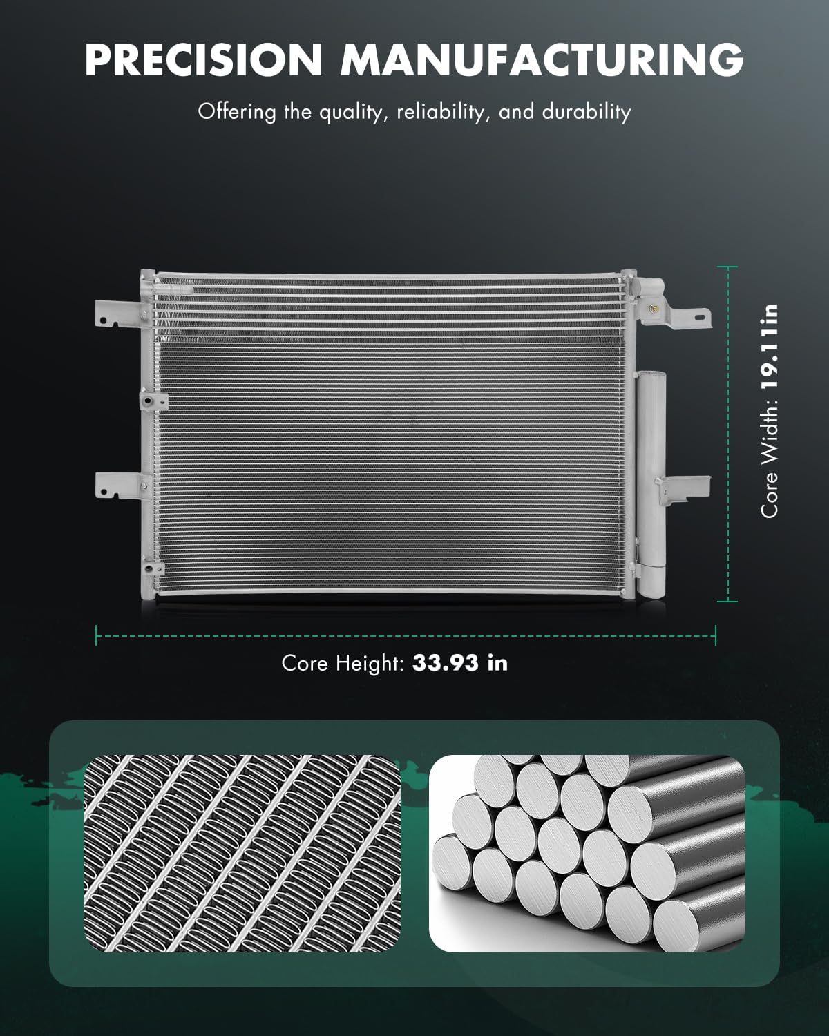 SCITOO A/C Condenser for 2011-2014 for Ford for Edge 3.5L 2011-2014 for Ford for Edge 3.7L 2011-2015 for Lincoln for MKX 3.7L Replace 3894