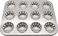 Vista 4 de Fox Run Sartén de madeleine de concha de vieira de acero inoxidable, 12 moldes para hornear galletas francesas