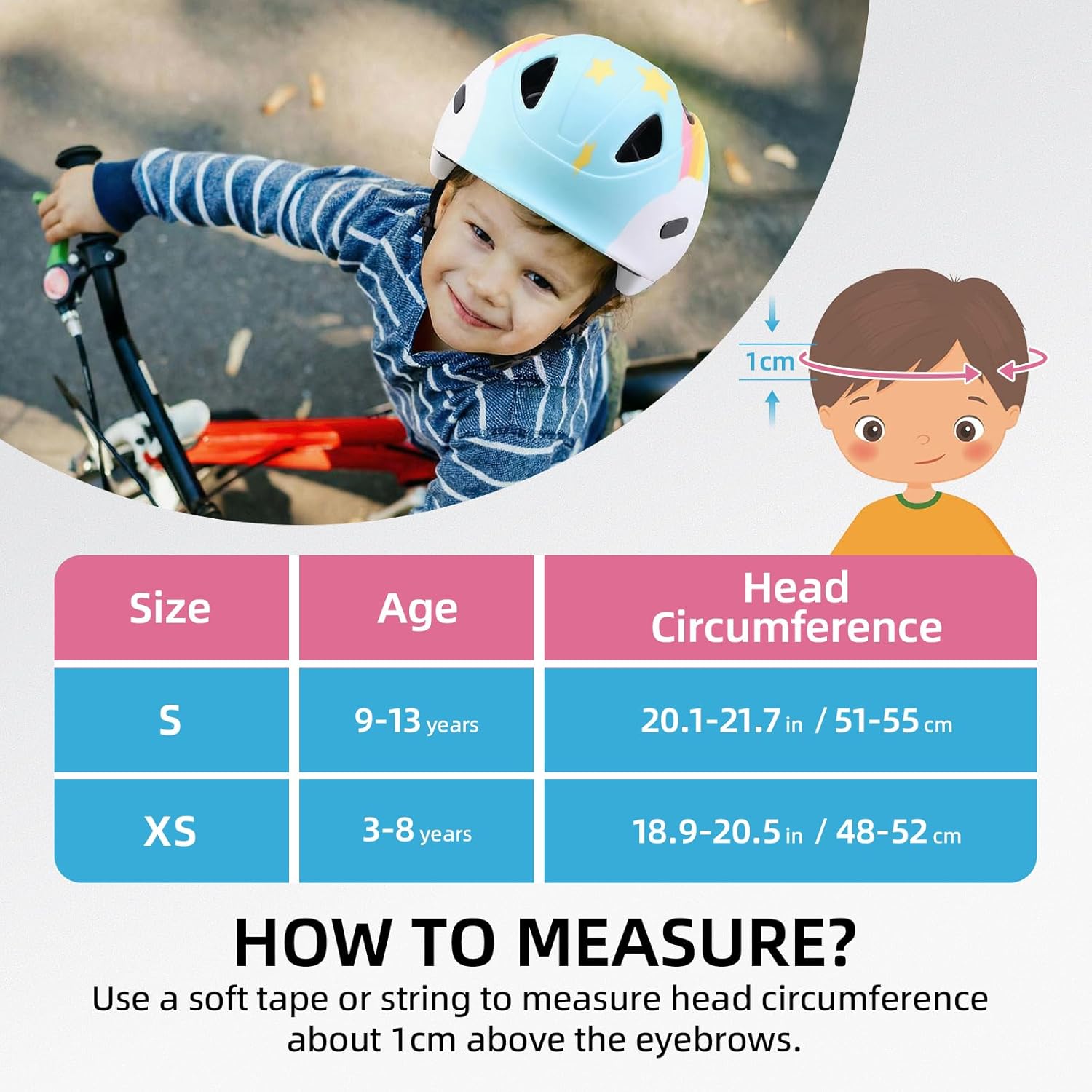 Kids Bike Helmet with Built-in Sun Visor - 360° Adjustable Youth & Toddler Safety Gear for Cycling, Skating, Scooters - 2 Sizes for Ages 3-5-8-14 Years Child Infant Boys Girls