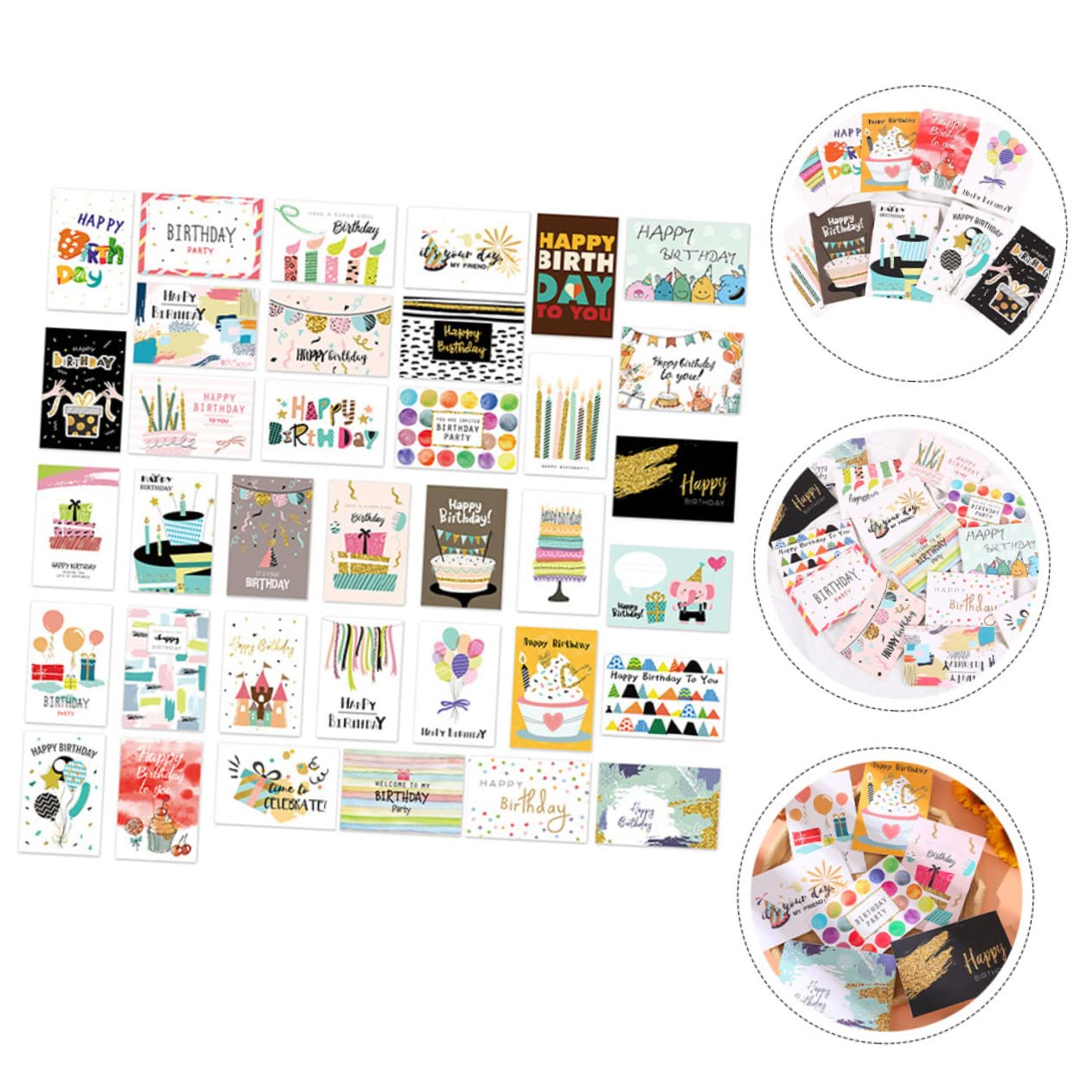 Gadpiparty 36 Pezzi Biglietti Compleanno Biglietti Carta con Buste Design e Tematica Festiva per e