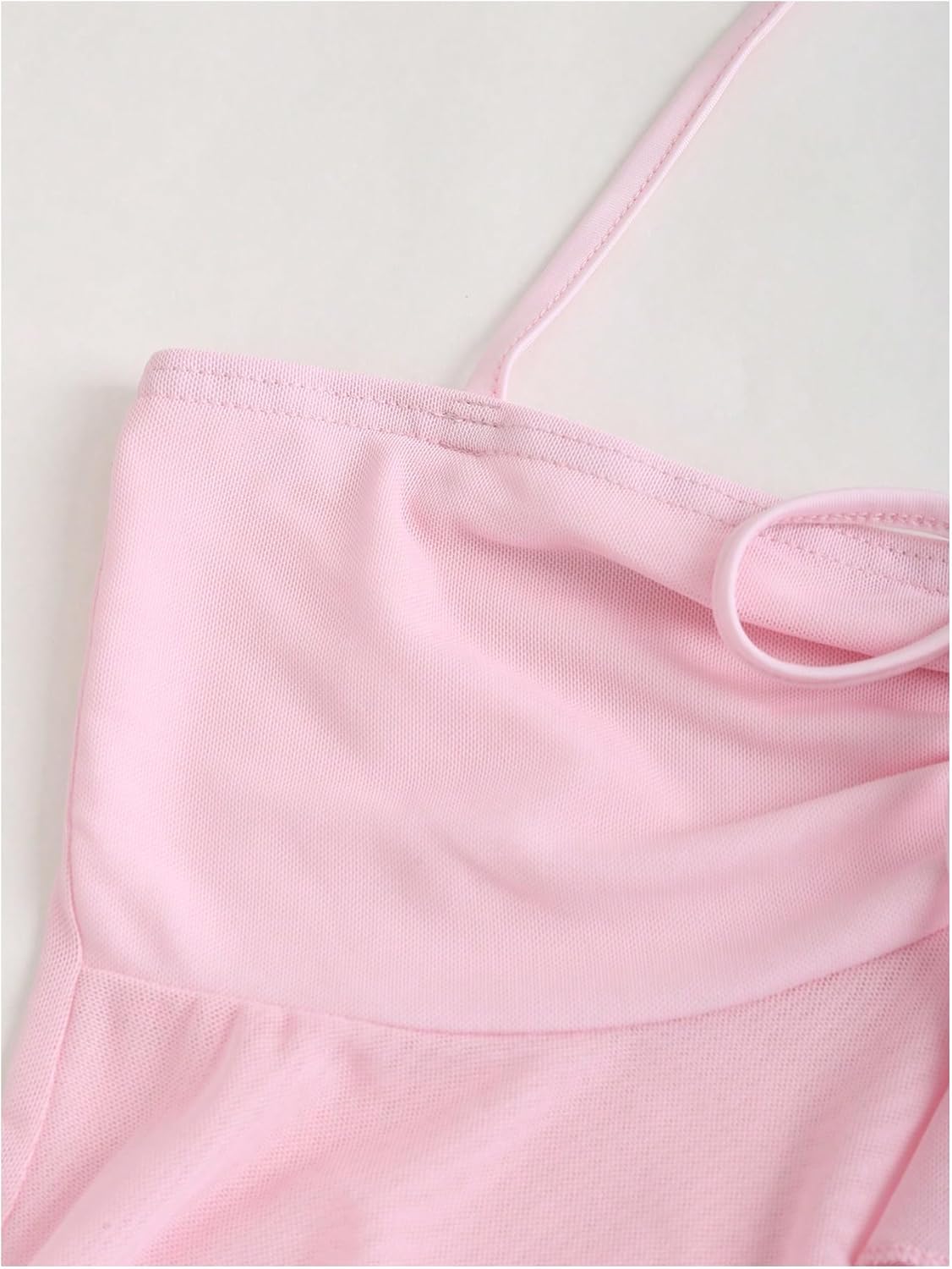 GORGLITTER Women's Bow Halter Tops Y2K Cute Sleeveless Ruffle Babydoll Tops Sleeveless Going Out Camisole Tank Top - Image 4